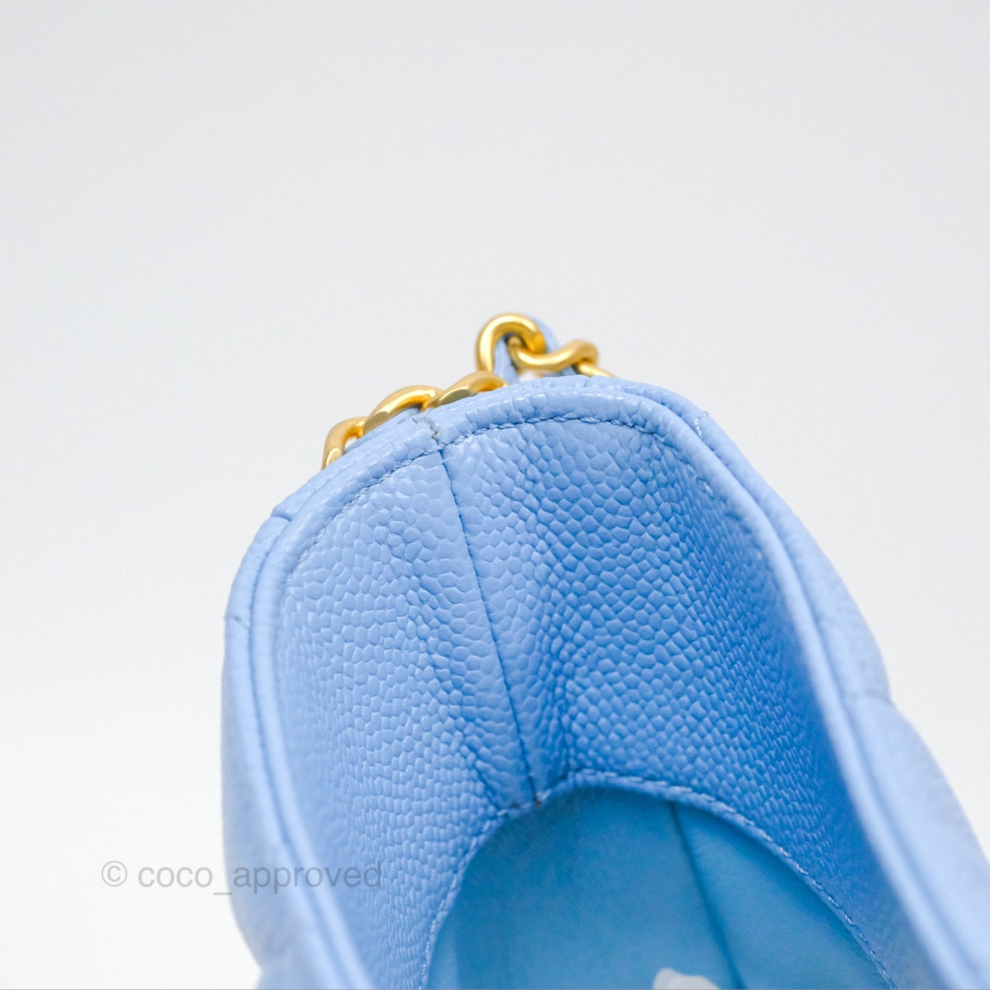 Chanel Small CC Chain Hobo Caviar Blue Aged Gold Hardware