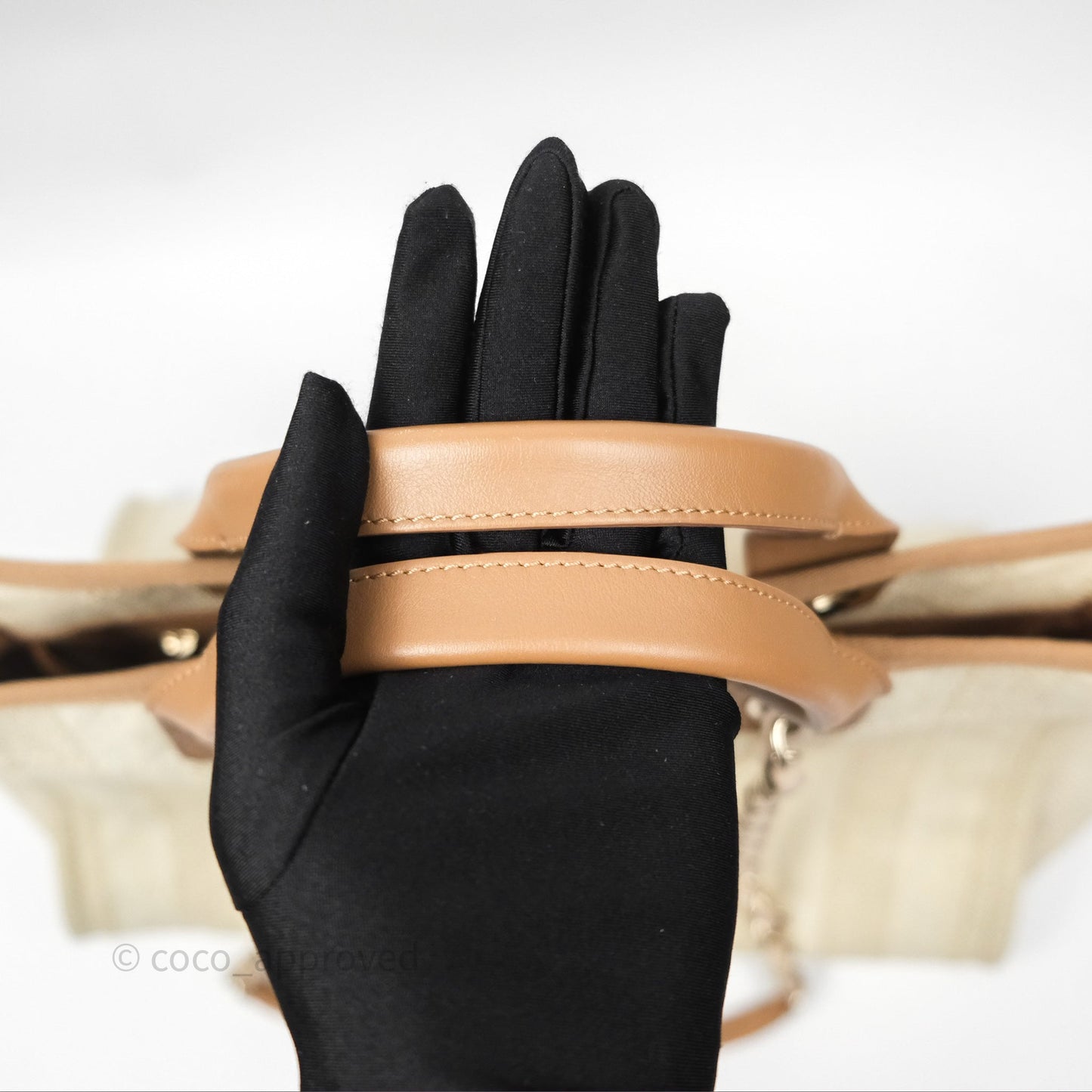 Chanel Large Deauville Beige Brown Tweed Gold Hardware