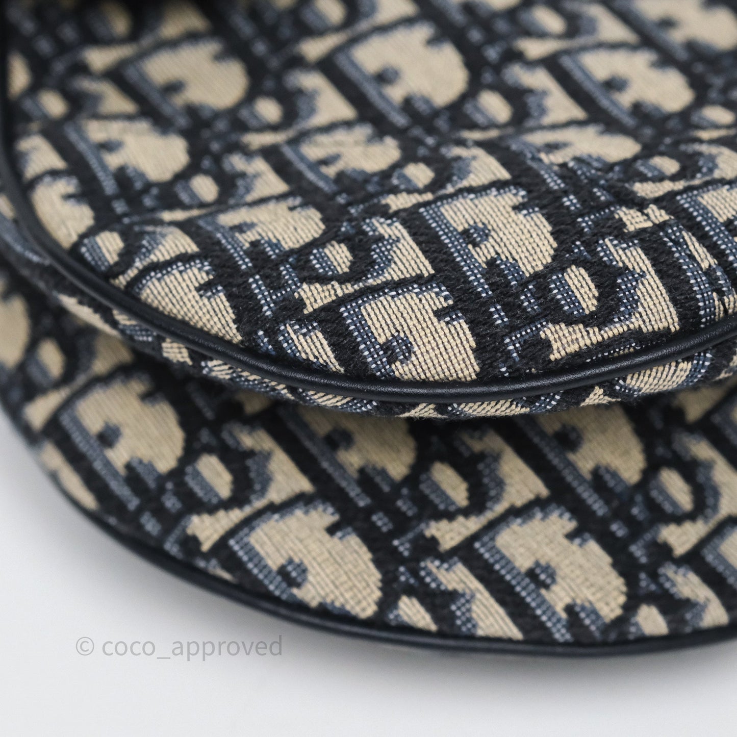 Dior Saddle Bag Navy Dior Oblique Embroidery Aged Gold Hardware
