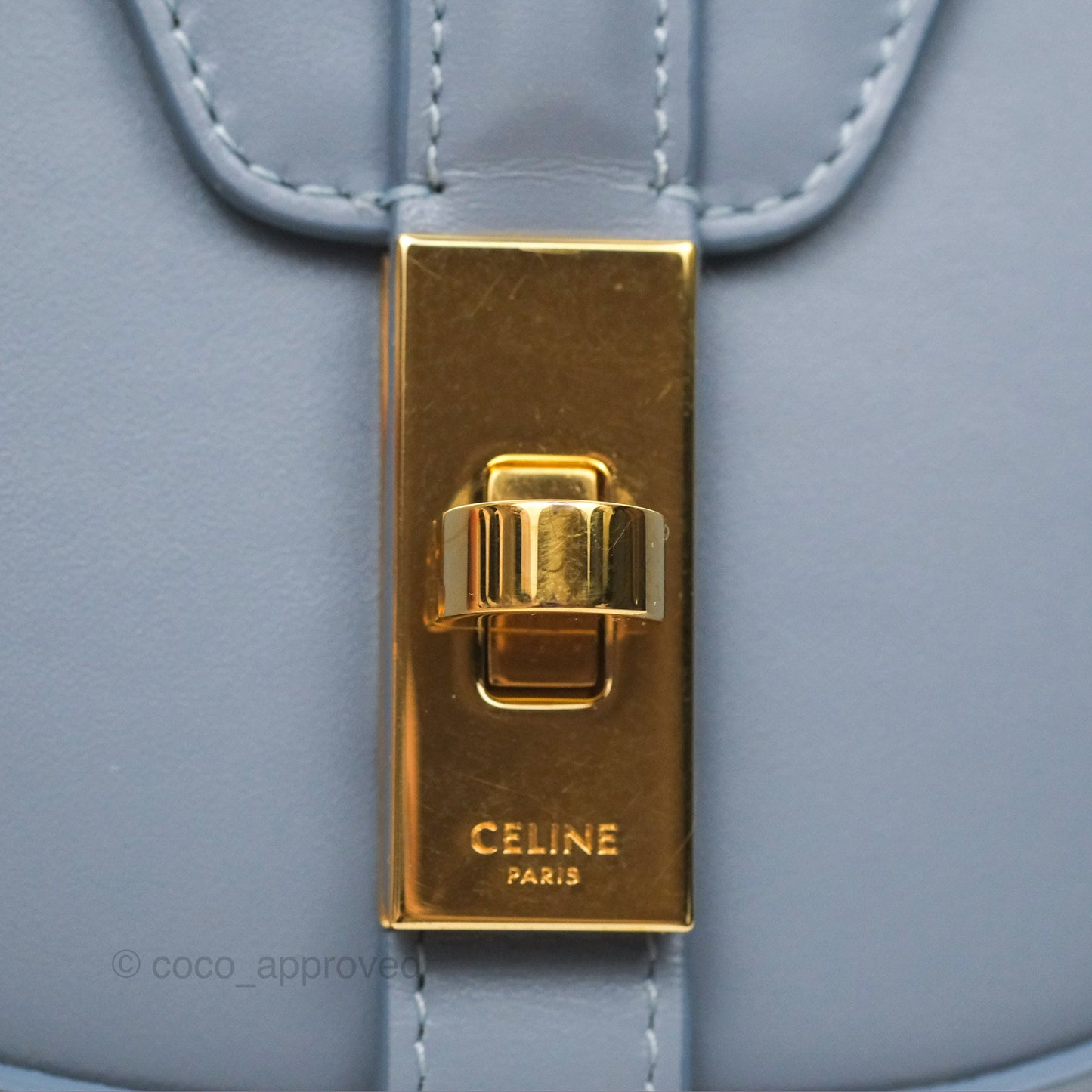 Celine Small Besace 16 Arctic Blue Natural Calfskin