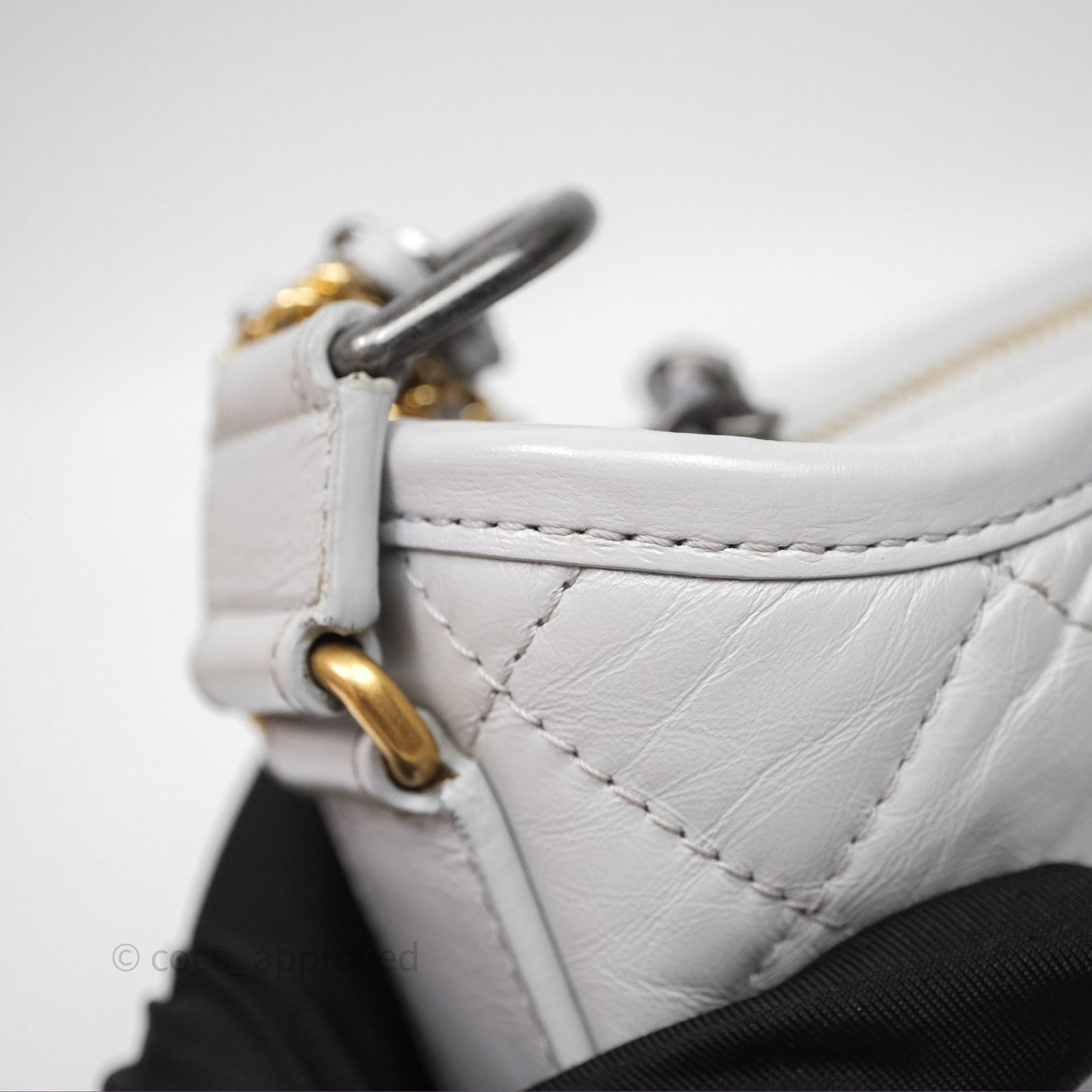 Chanel Small Gabrielle Hobo Quilted Grey Aged Calfskin