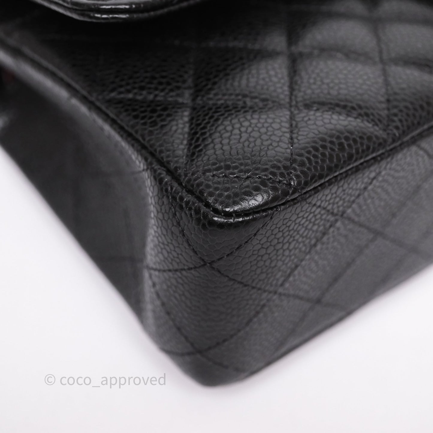 Chanel Classic M/L Medium Flap Quilted Black Caviar Gold Hardware