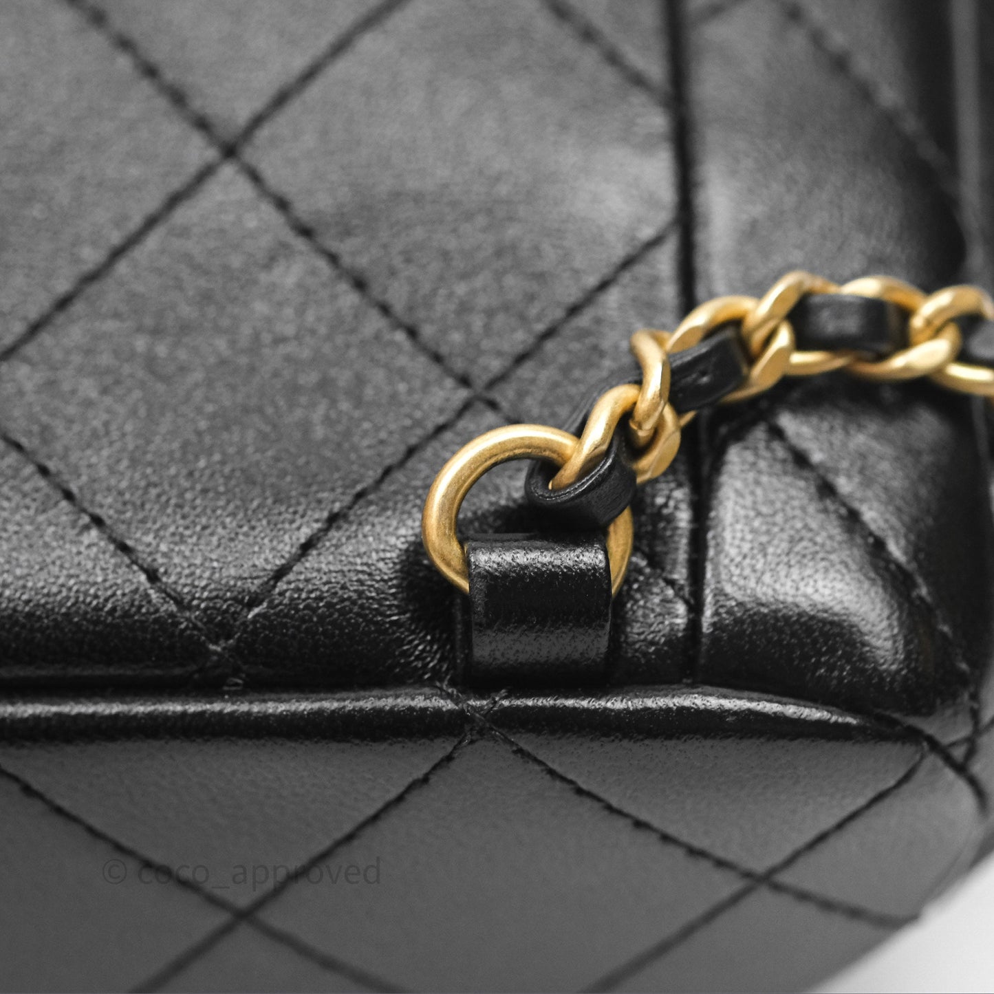 Chanel Double Pocket Black Lambskin Gold Hardware
