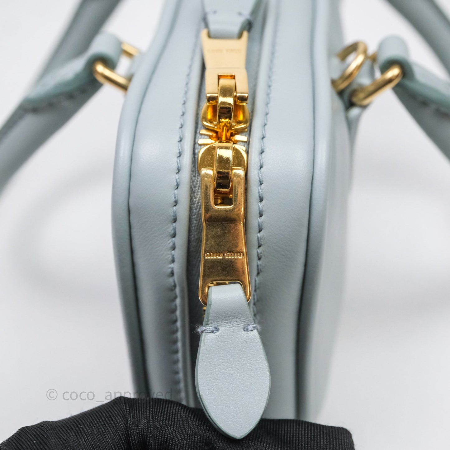 Miu Miu Arcadie Mini Bag Lago Blue Gold Hardware