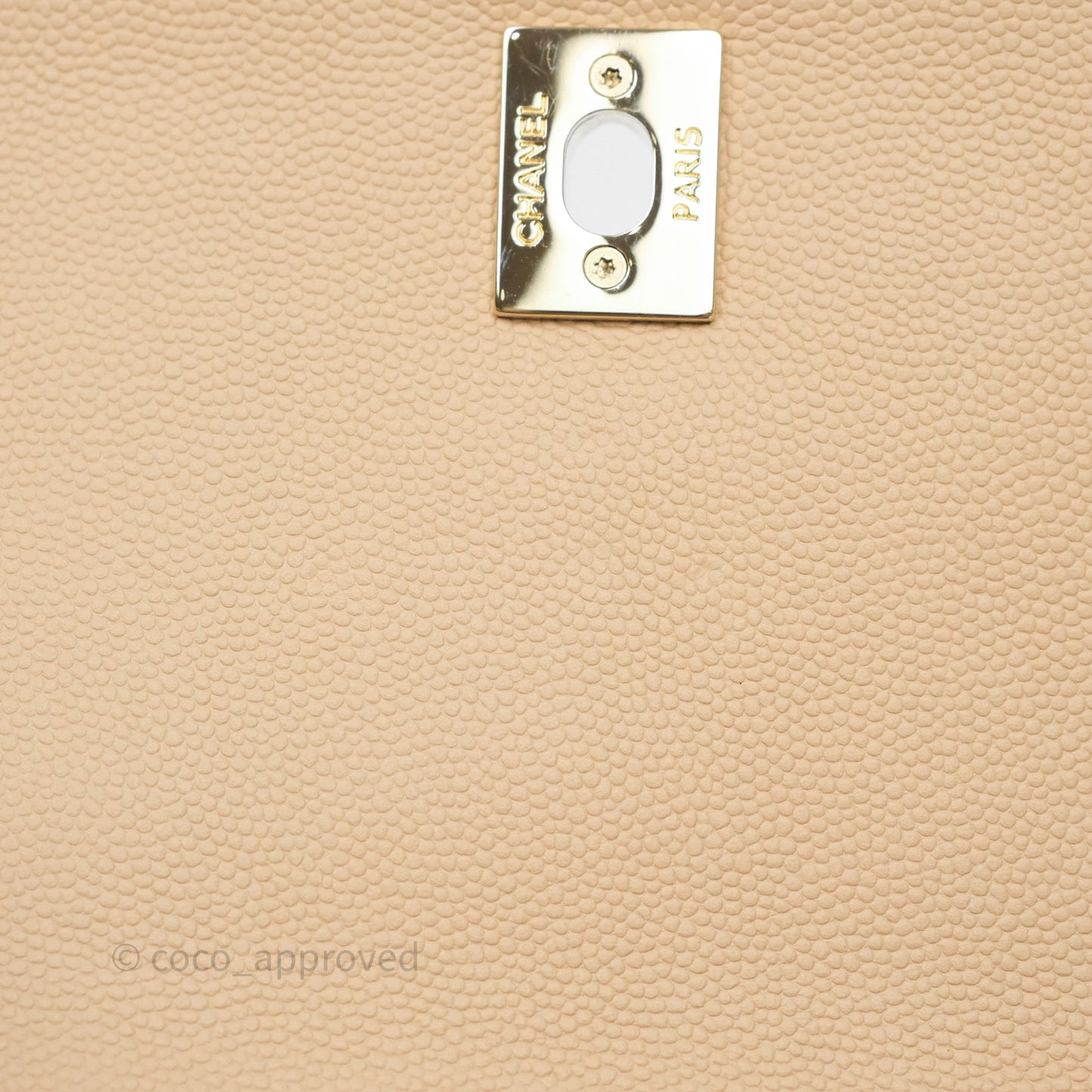 Chanel Small Business Affinity Flap Quilted Beige Caviar Gold Hardware