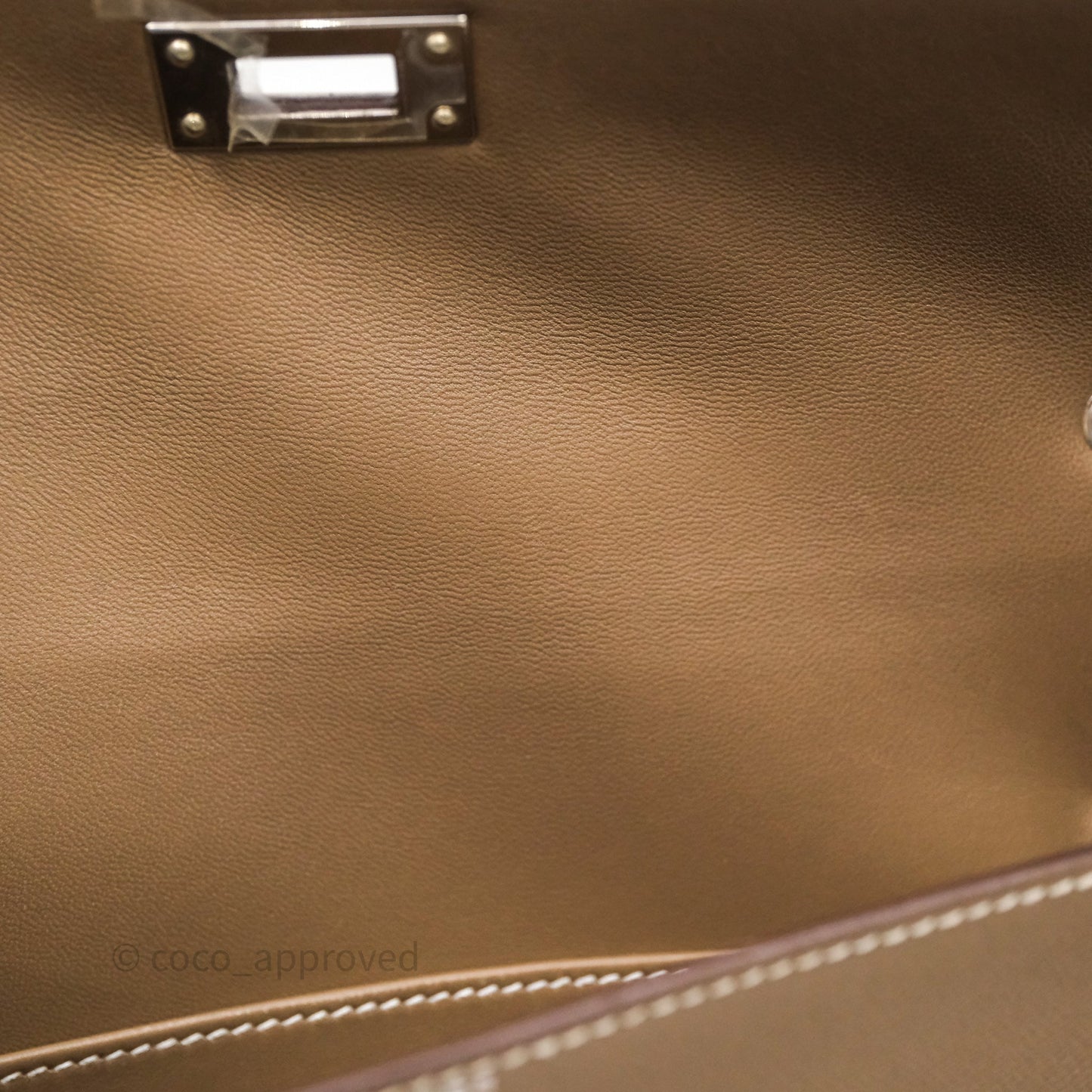 Hermes Kelly Elan Etoupe Madame Palladium Hardware