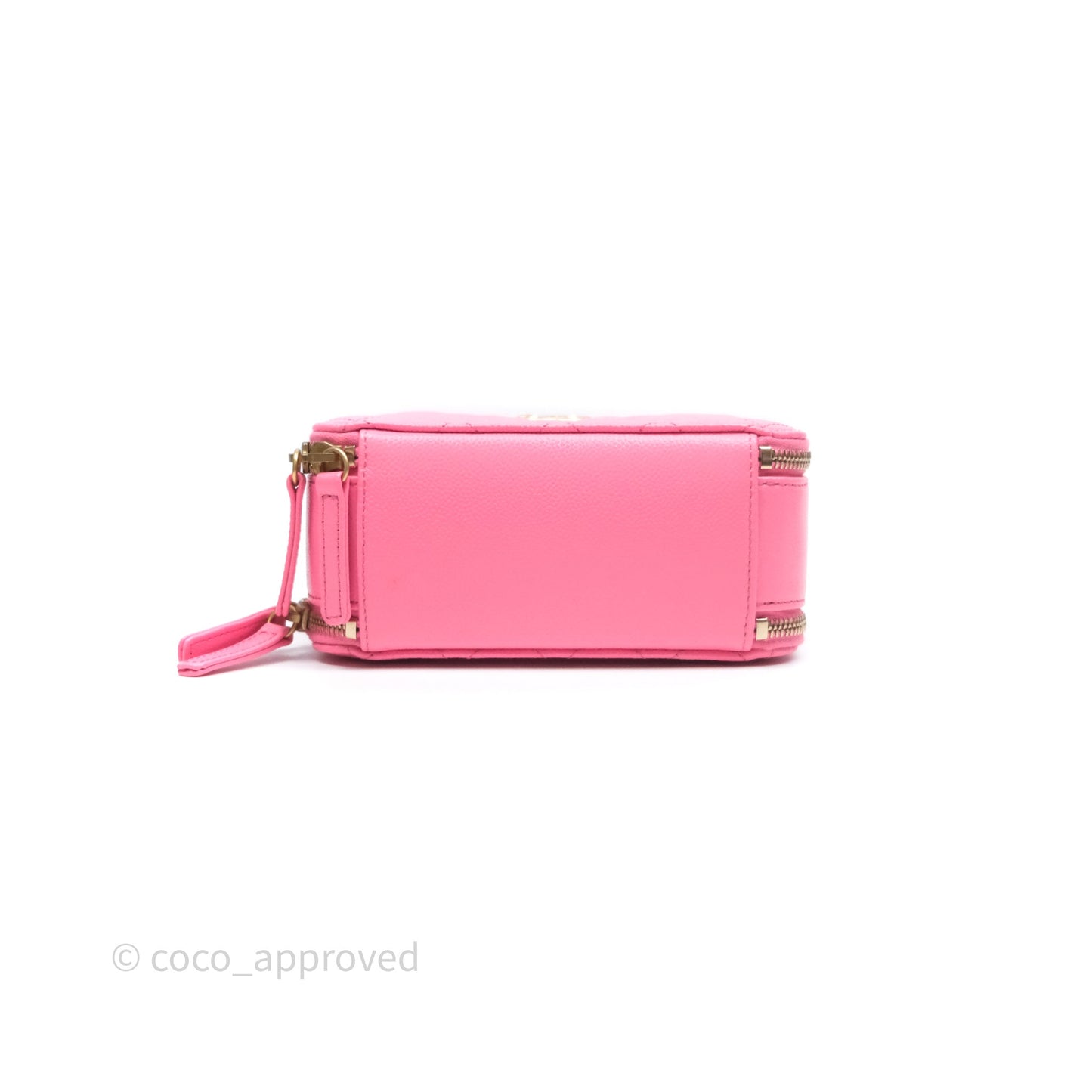 Chanel Quilted Pick Me Up Small Vanity Case Hot Pink Caviar Aged Gold Hardware