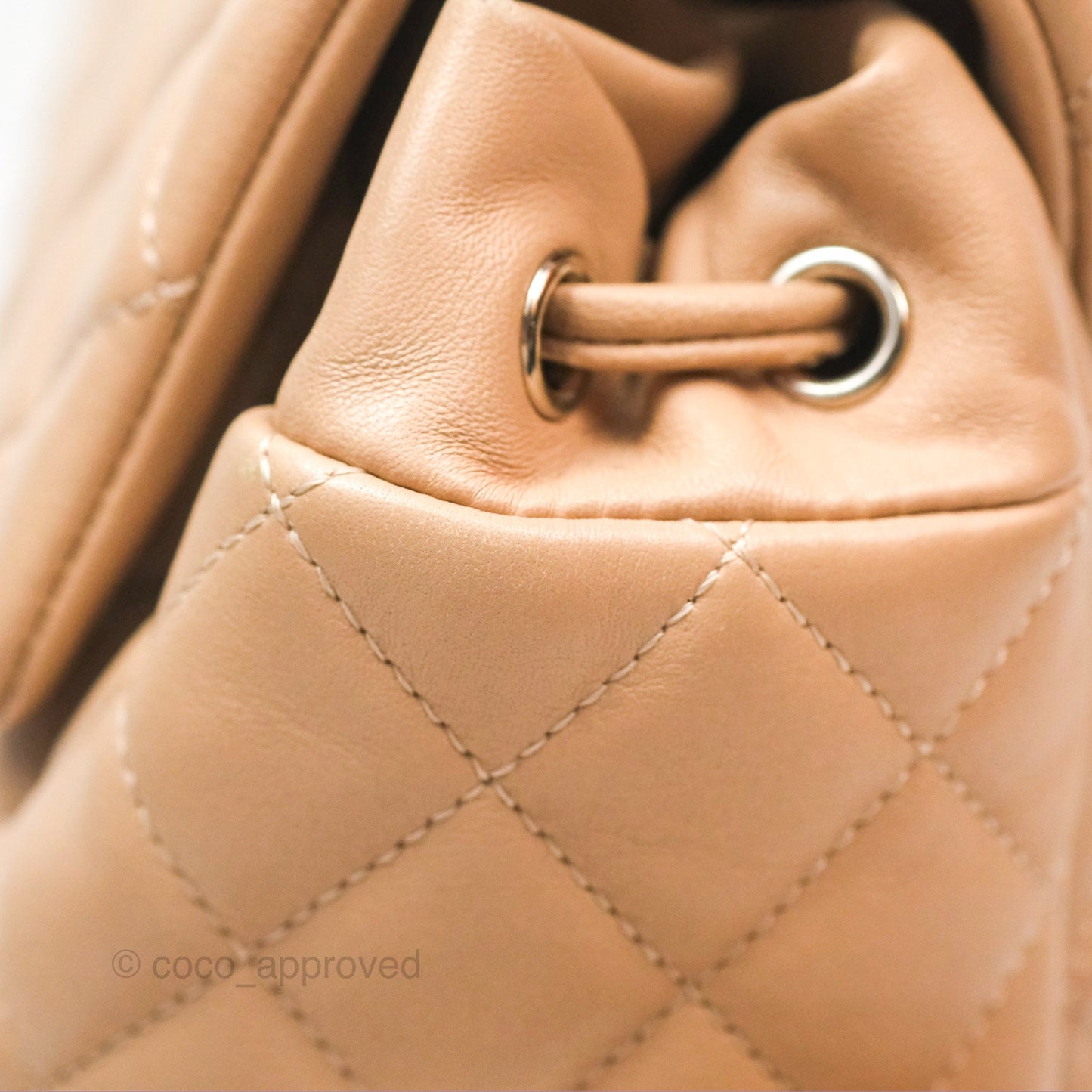 Chanel Quilted Small Urban Spirit Backpack Beige Lambskin Silver Hardware