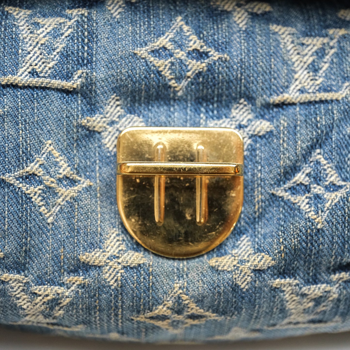 Louis Vuitton Mini Pleaty bag Denim Monogram Gold Hardware