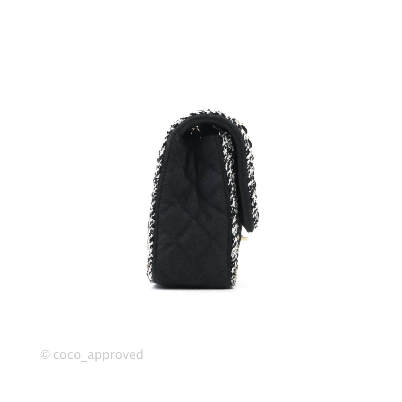 Chanel Classic Flap Bag Black Denim Braided Gold Hardware 18A