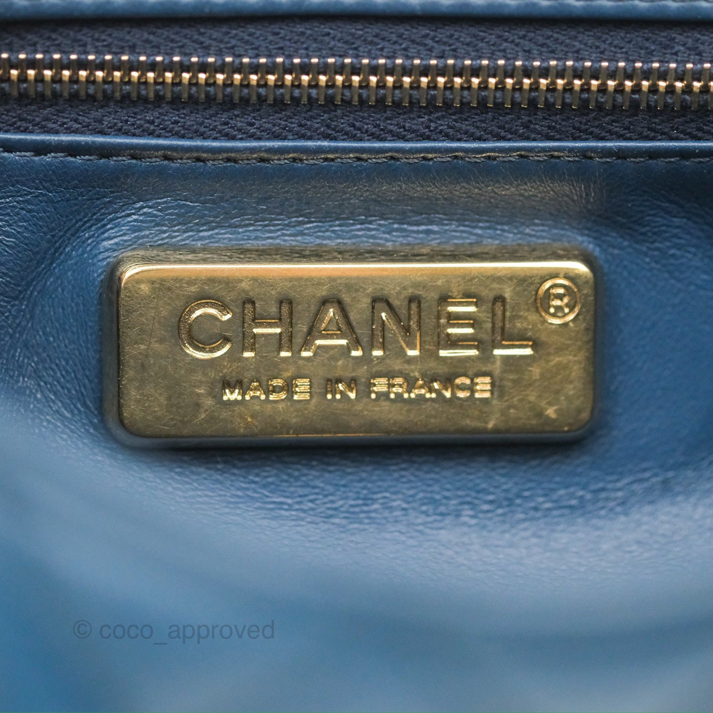 Chanel Top Handle Bag Green Blue Orylag Fur 17A