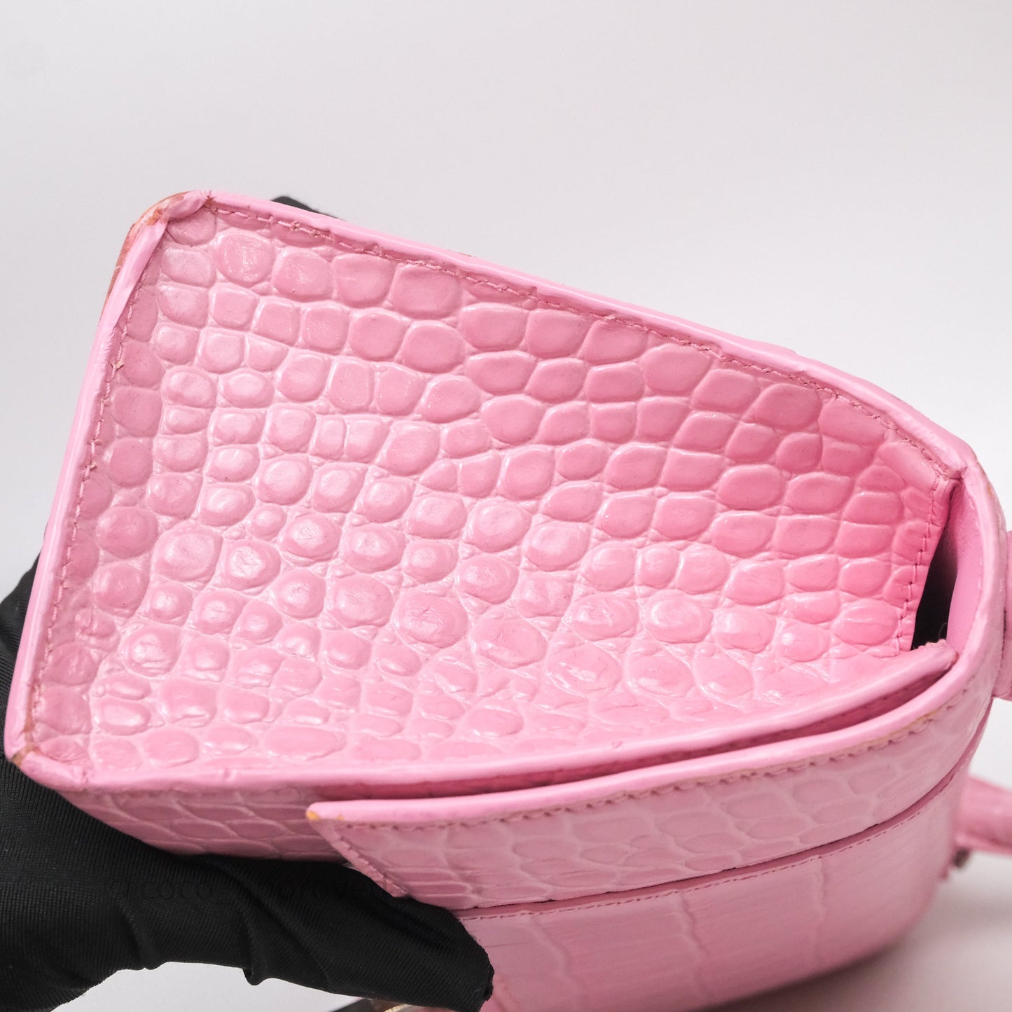 Balenciaga Small Hourglass Embossed Bag Pink