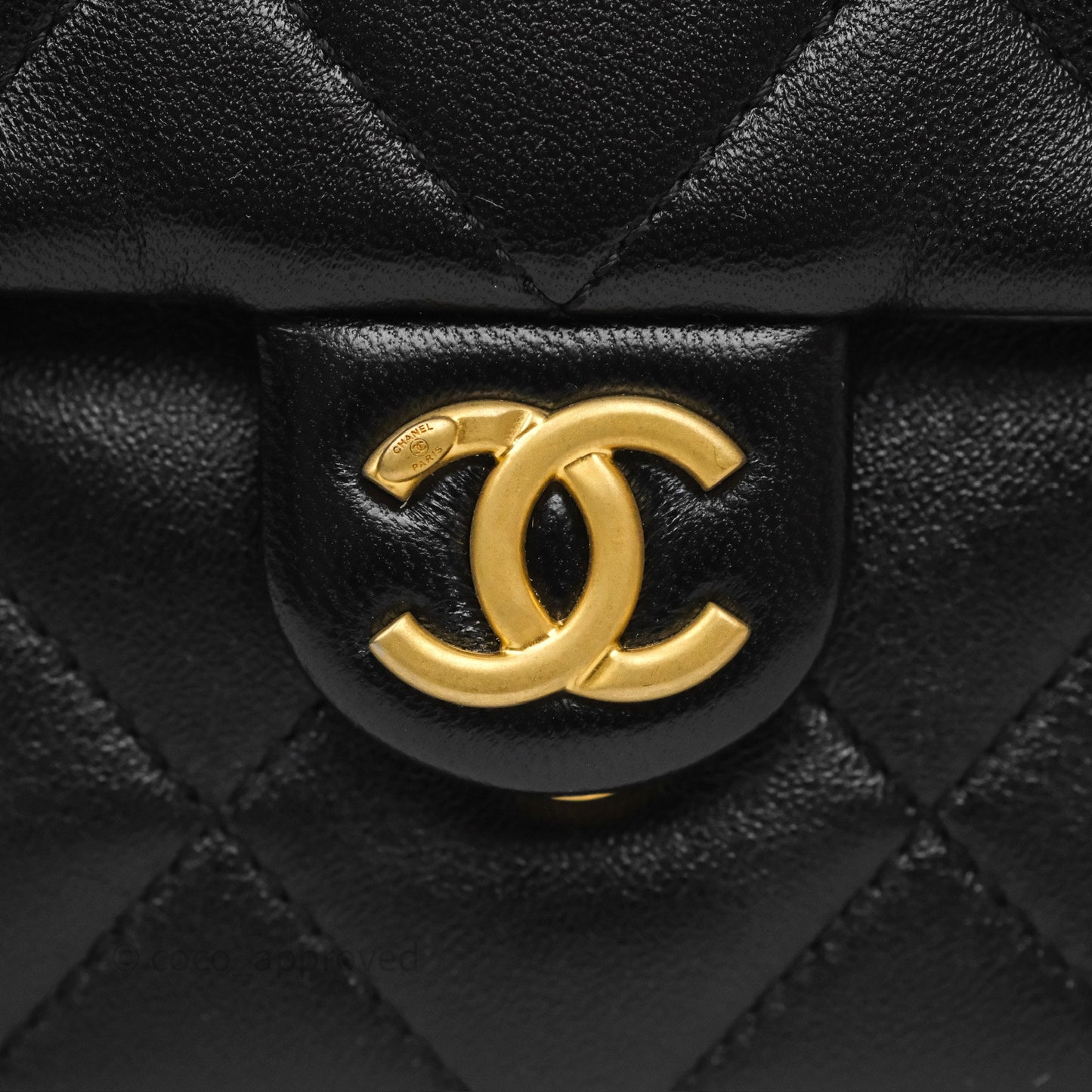 Chanel Quilted Large Trendy Double Pocket Hobo Black Lambskin Gold Hardware