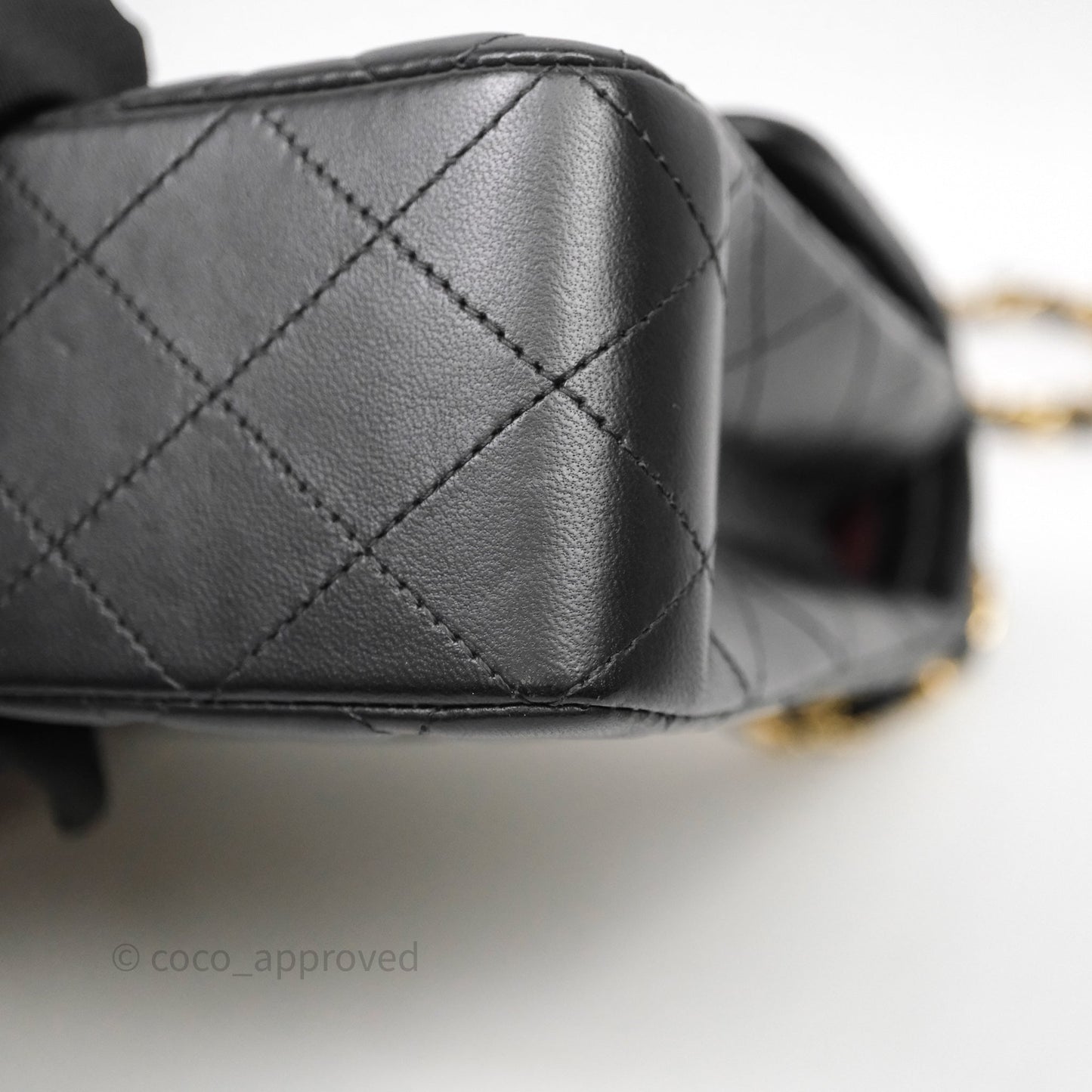 Chanel Small Classic Flap Quilted Black Lambskin Gold Hardware