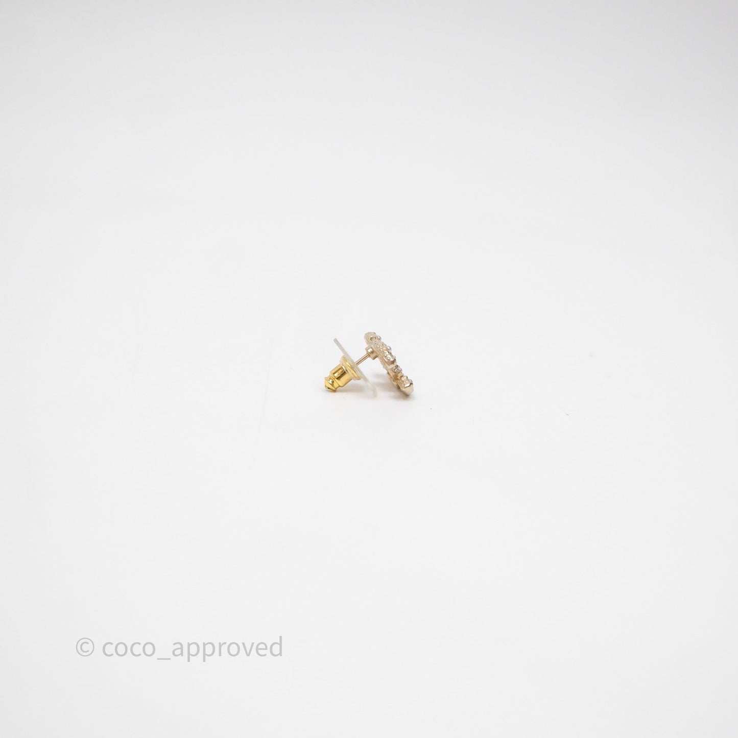 Chanel CC Pearl Earrings Gold Tone 24V