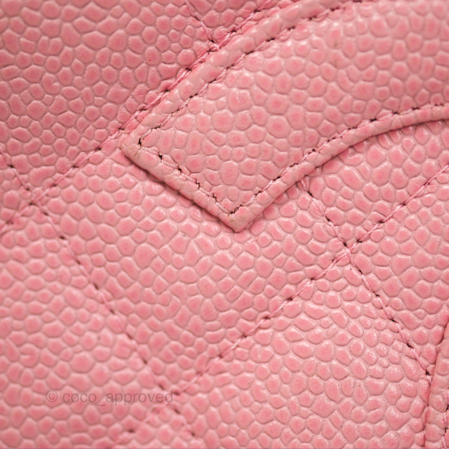 Chanel Vintage CC Quilted Shoulder Bag Pink Caviar Gold Hardware