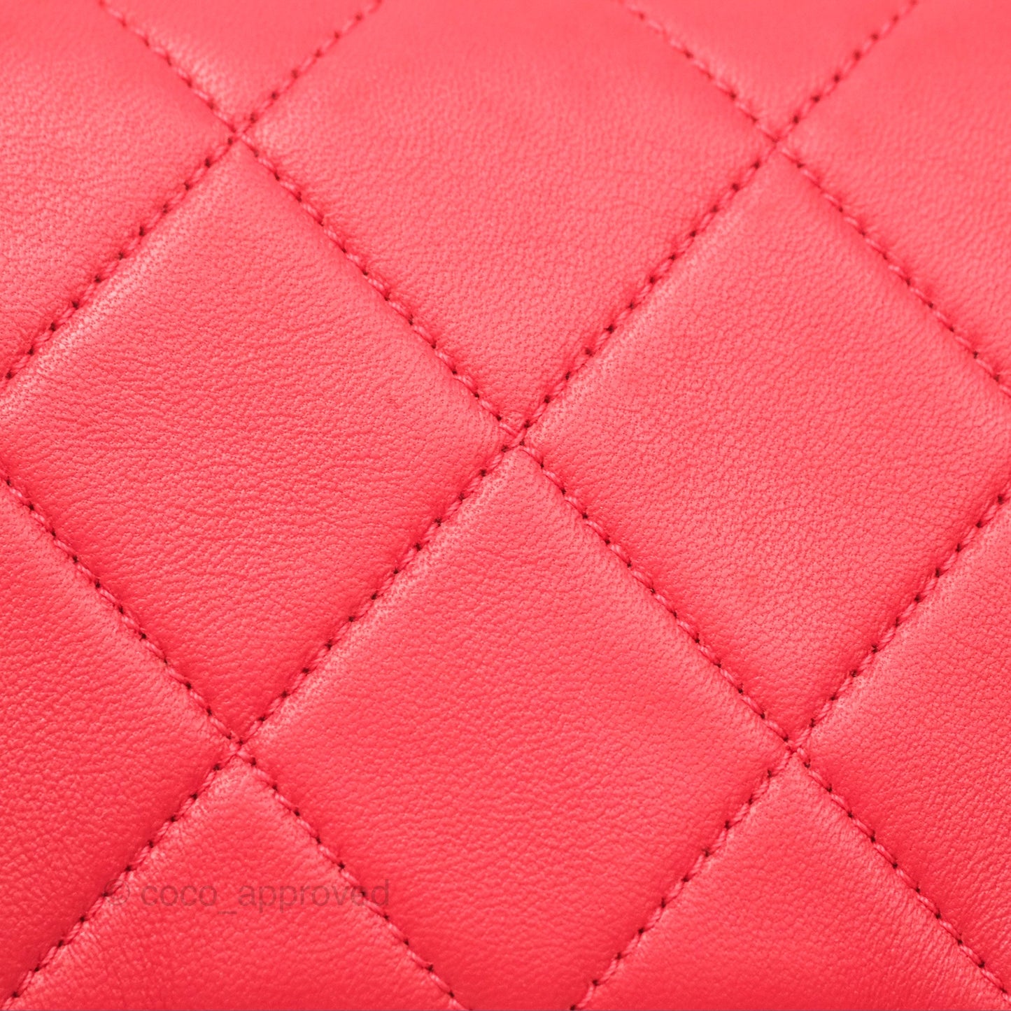 Chanel Quilted Resin Bi-Color Chain Flap Bag Dark Pink Lambskin
