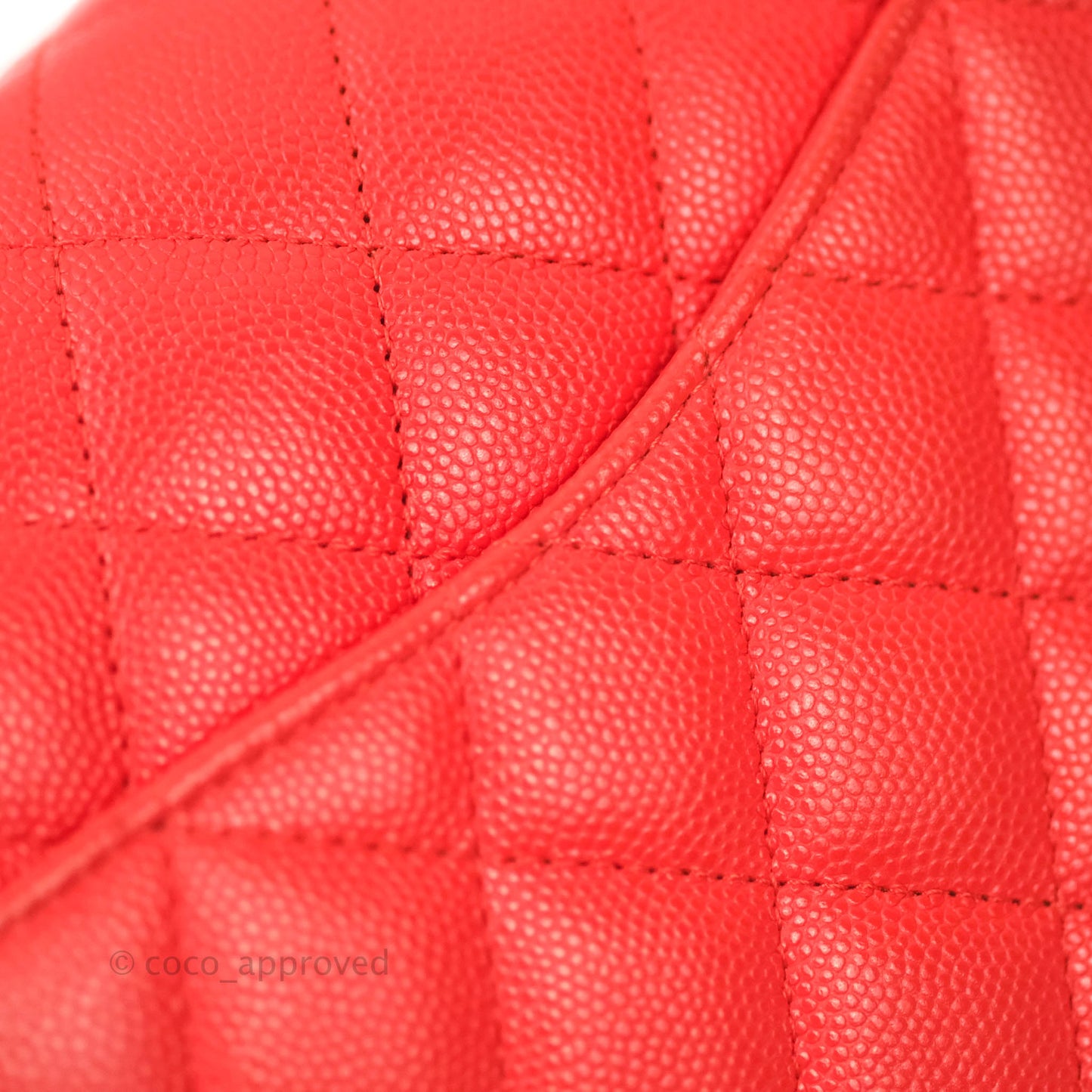 Chanel Classic M/L Medium Double Flap Red Caviar Gold Hardware