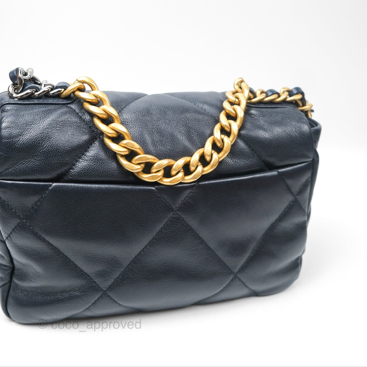 Chanel 19 Small Navy Goatskin Mixed Hardware