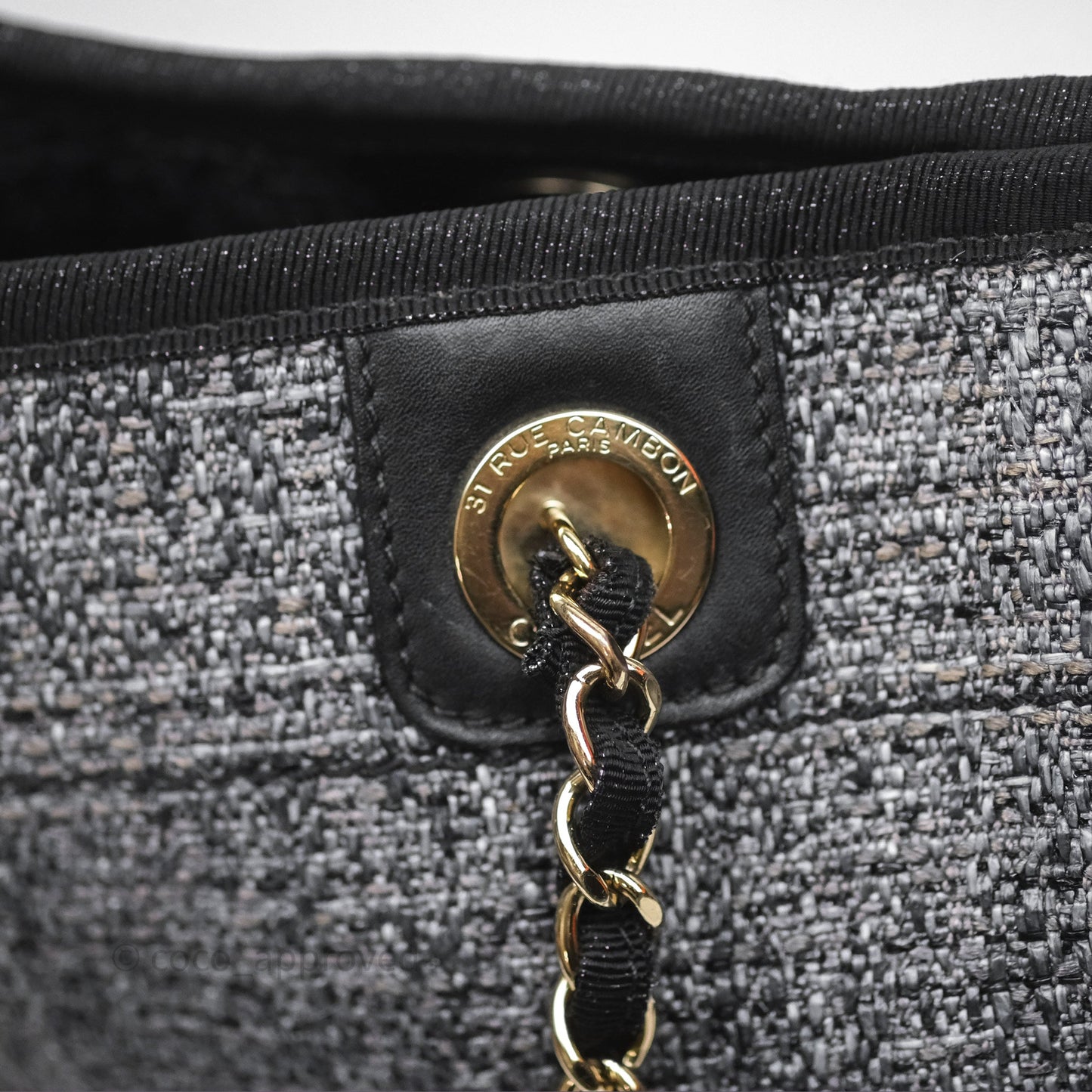 Chanel Medium Deauville Charcoal Grey Canvas