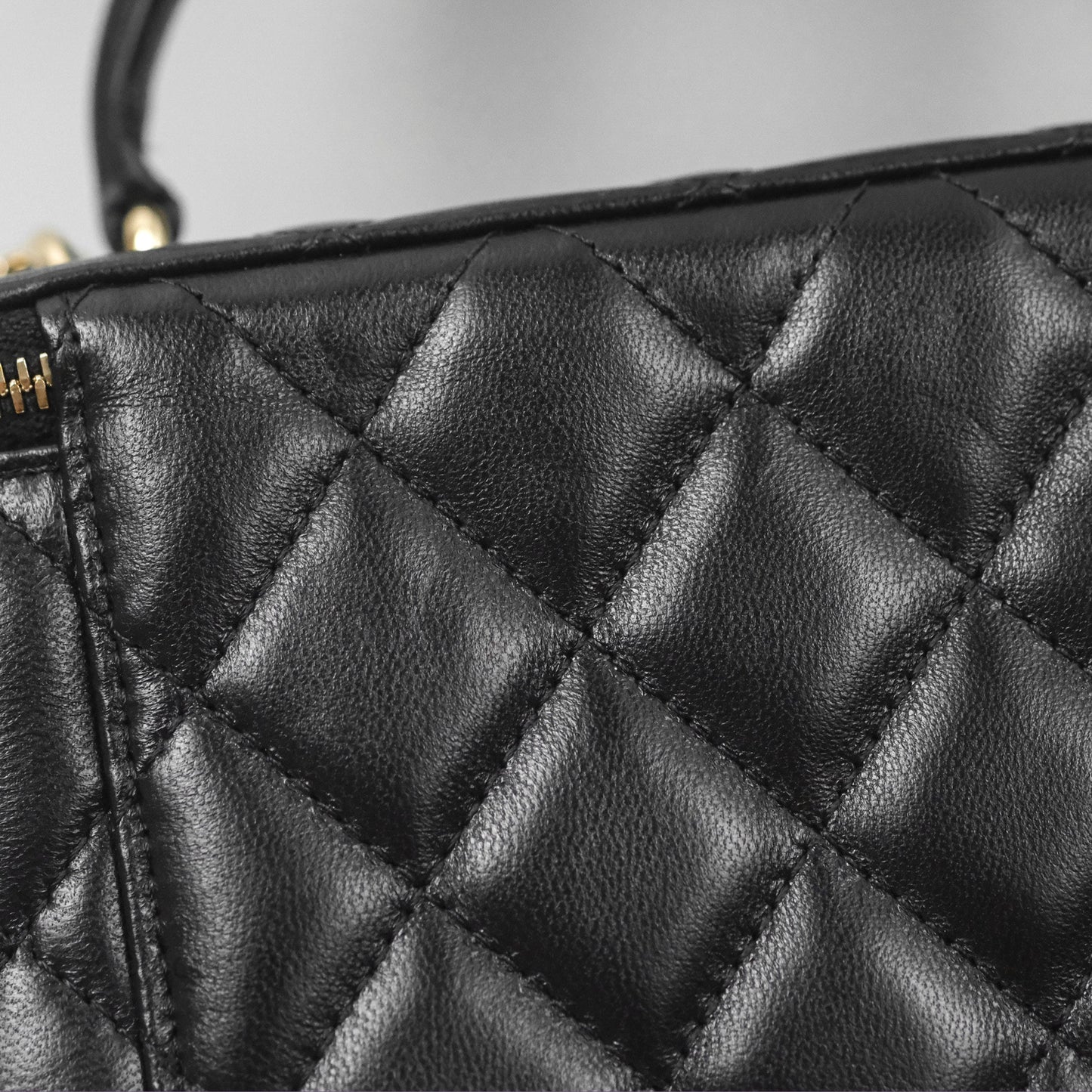 Chanel Vanity Rectangular Top Handle Black Lambskin Gold Hardware