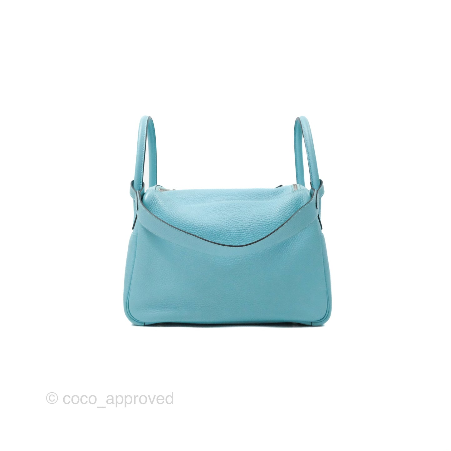 Hermès Lindy 30 Bleu Atoll Clemence Palladium Hardware