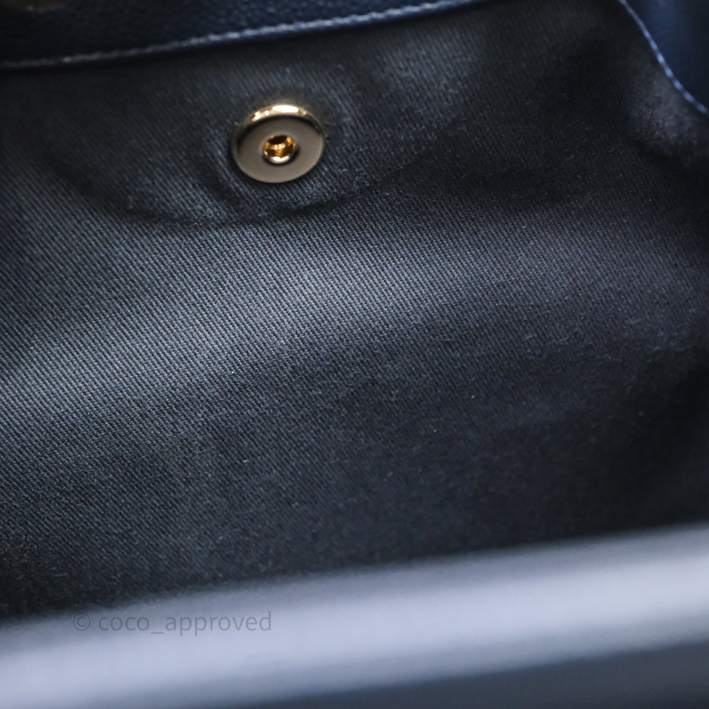 Chanel Quilted Business Affinity Backpack Navy Caviar Light Gold Hardware