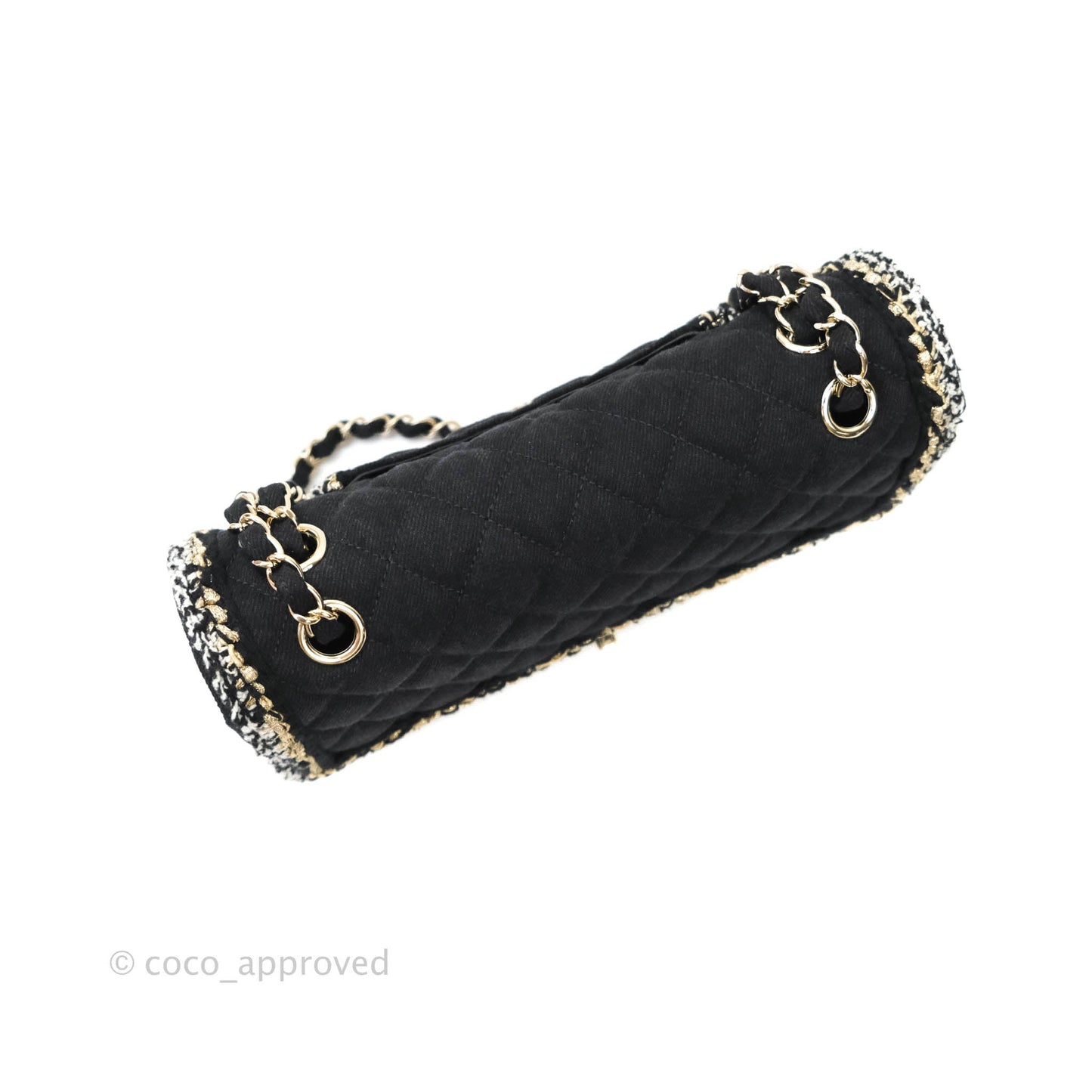 Chanel Classic Flap Bag Black Denim Braided Gold Hardware 18A