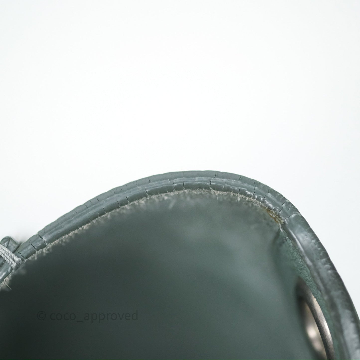 Celine Small Sangle Bucket Bag Light Green Celadon Grained Calfskin Silver Hardware