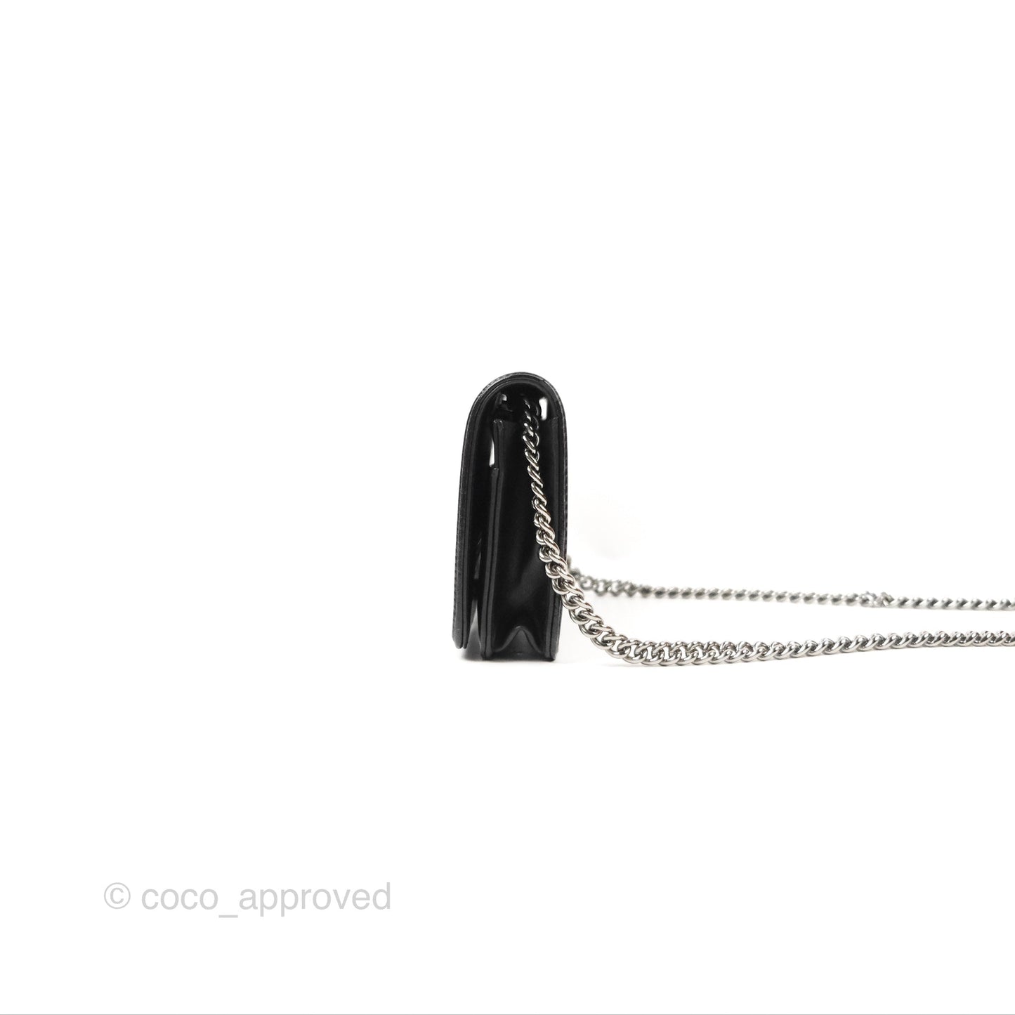 Chanel Quilted Boy Wallet on Chain WOC Black Aged Calfskin Gun Metal