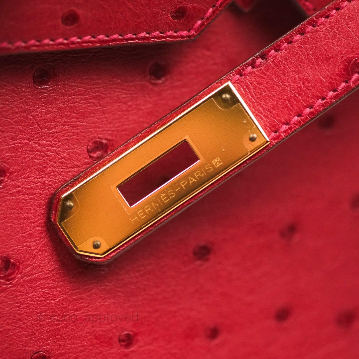 Hermès Birkin Retourne 30 Rouge Vif 53 Ostrich Gold Hardware