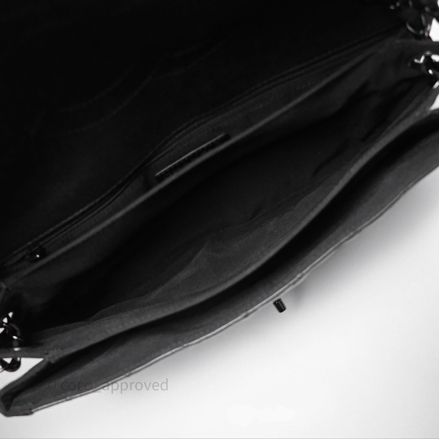 Chanel Quilted Accordion Flap Bag So Black Two Tone Lambskin Fabric