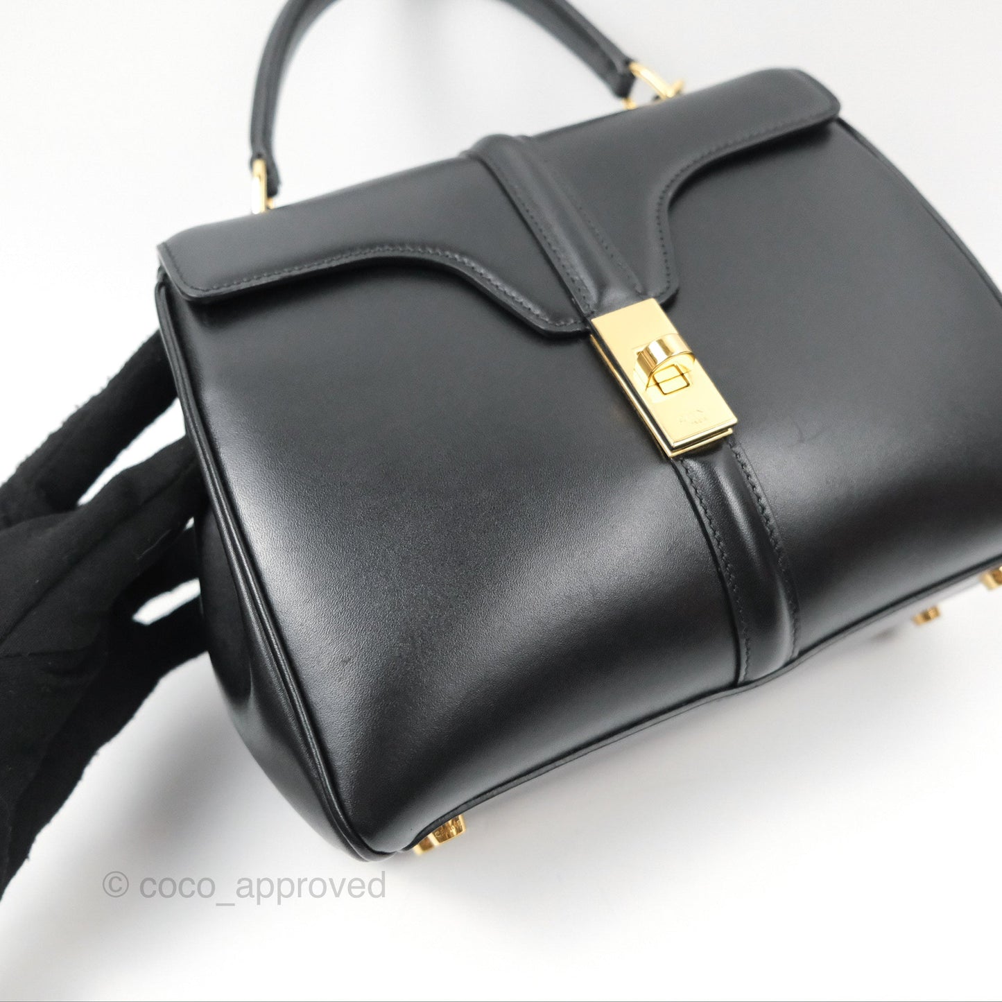 Celine Small 16 Bag Black Satinated Calfskin