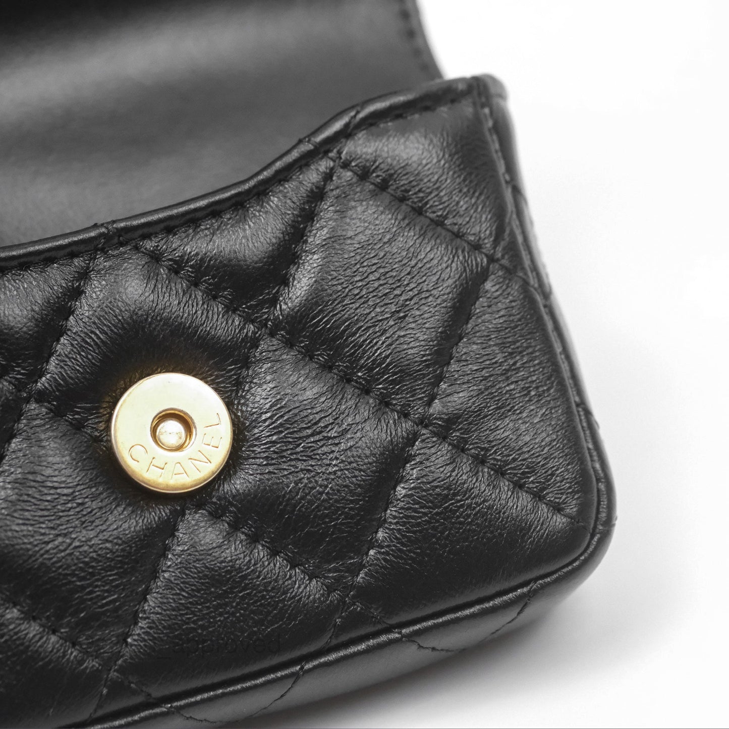 Chanel Mini Card Holder Belt Bag Black Lambskin Aged Gold Hardware