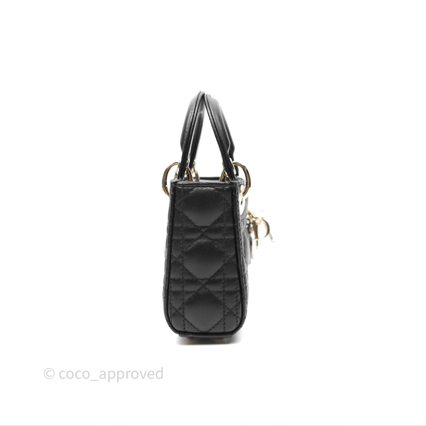 Christian Dior Micro Lady Dior Cannage Black Lambskin Gold Hardware