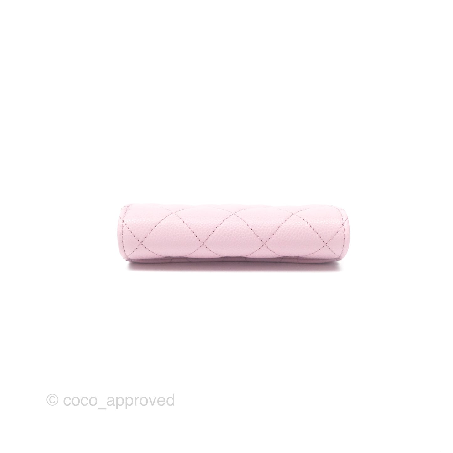 Chanel Quilted Flap Card Holder Caviar Pink Gold Hardware