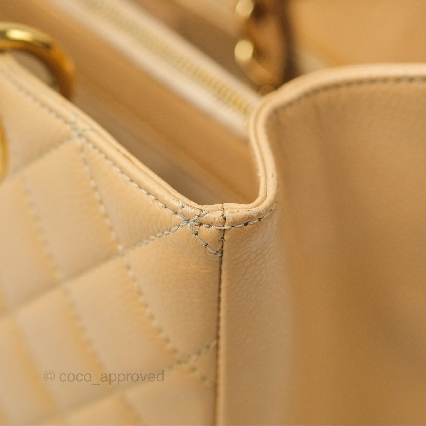 Chanel GST Beige Caviar Gold Hardware