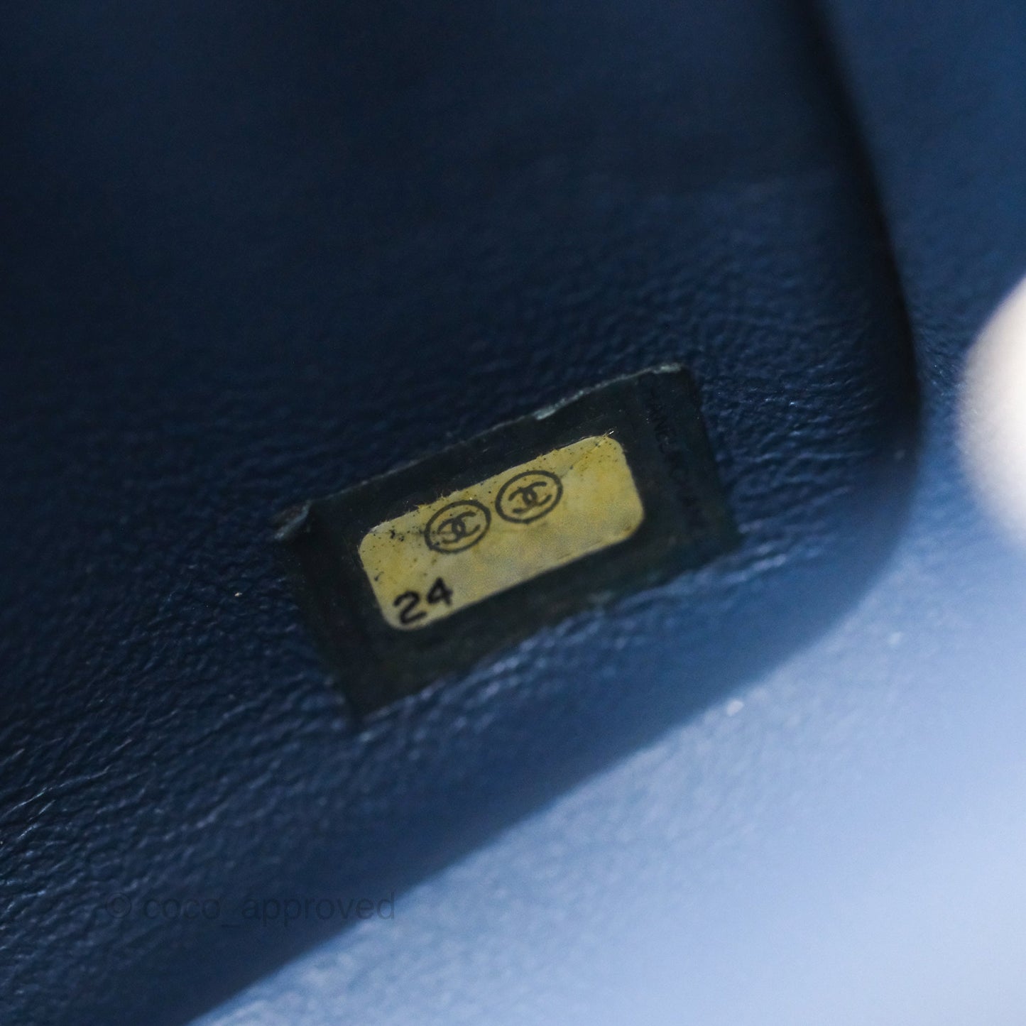 Chanel Mini Square Flap Quilted Navy Caviar Silver Hardware