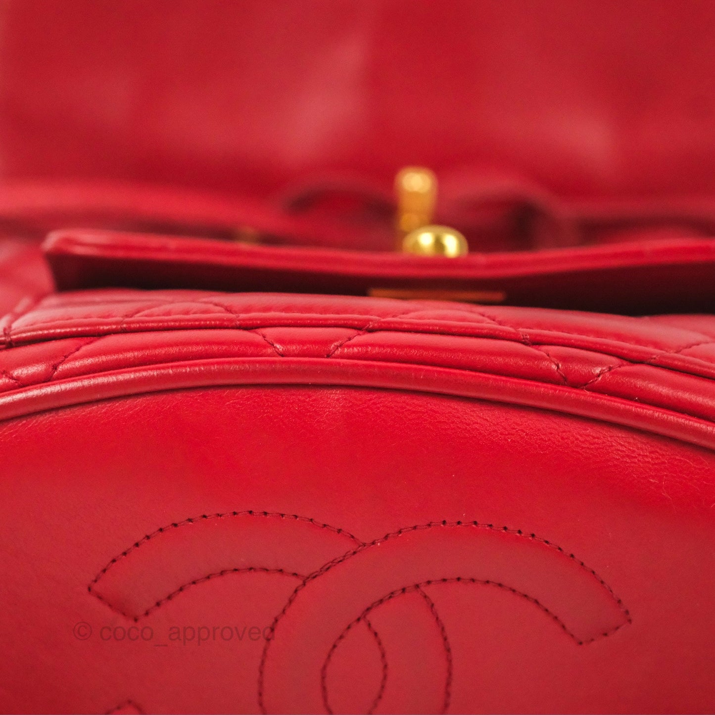 Chanel Vintage CC Duma Backpack Red Lambskin 24K Gold Hardware