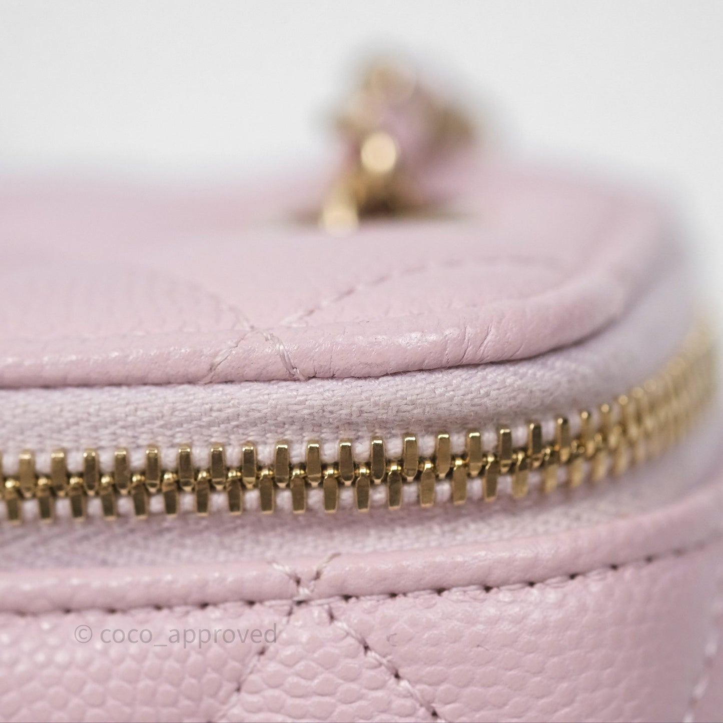 Chanel Mini Vanity With Chain Lilac Caviar Gold Hardware