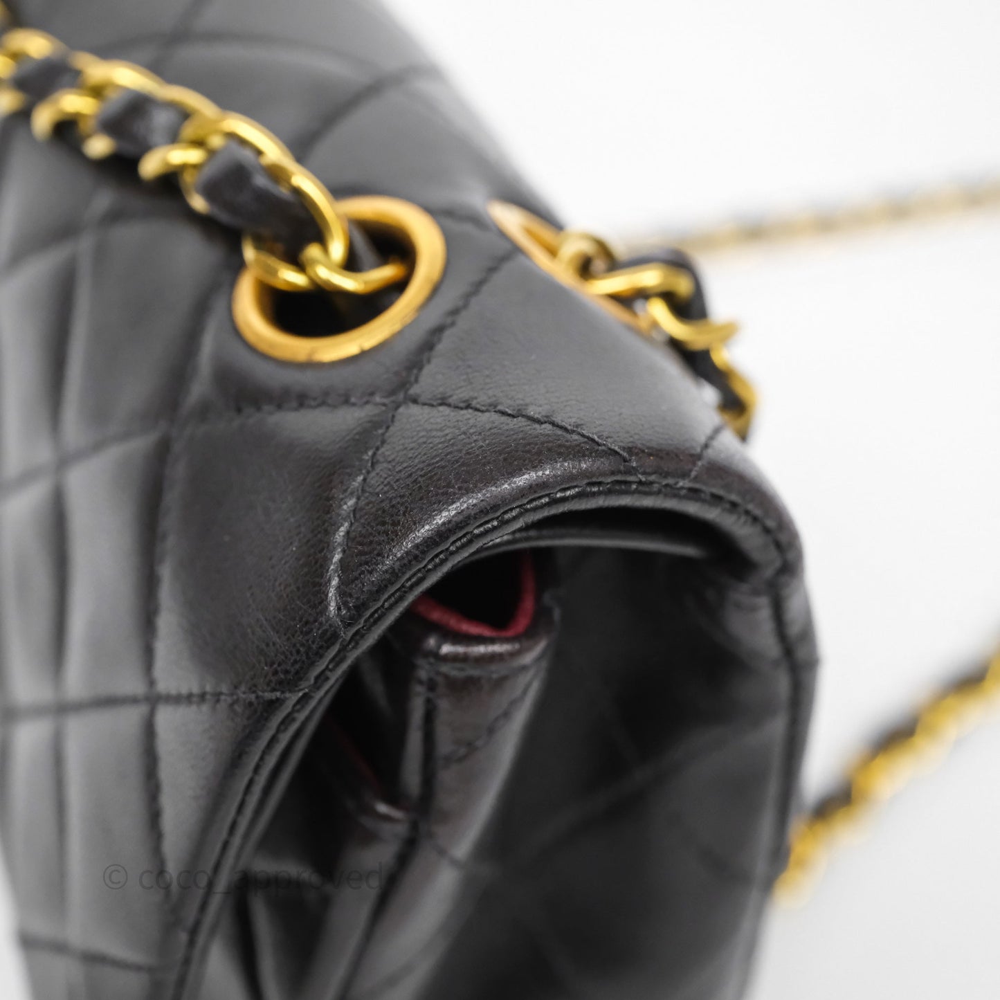 Chanel Vintage Small Classic Flap Black Lambskin 24K Gold Hardware
