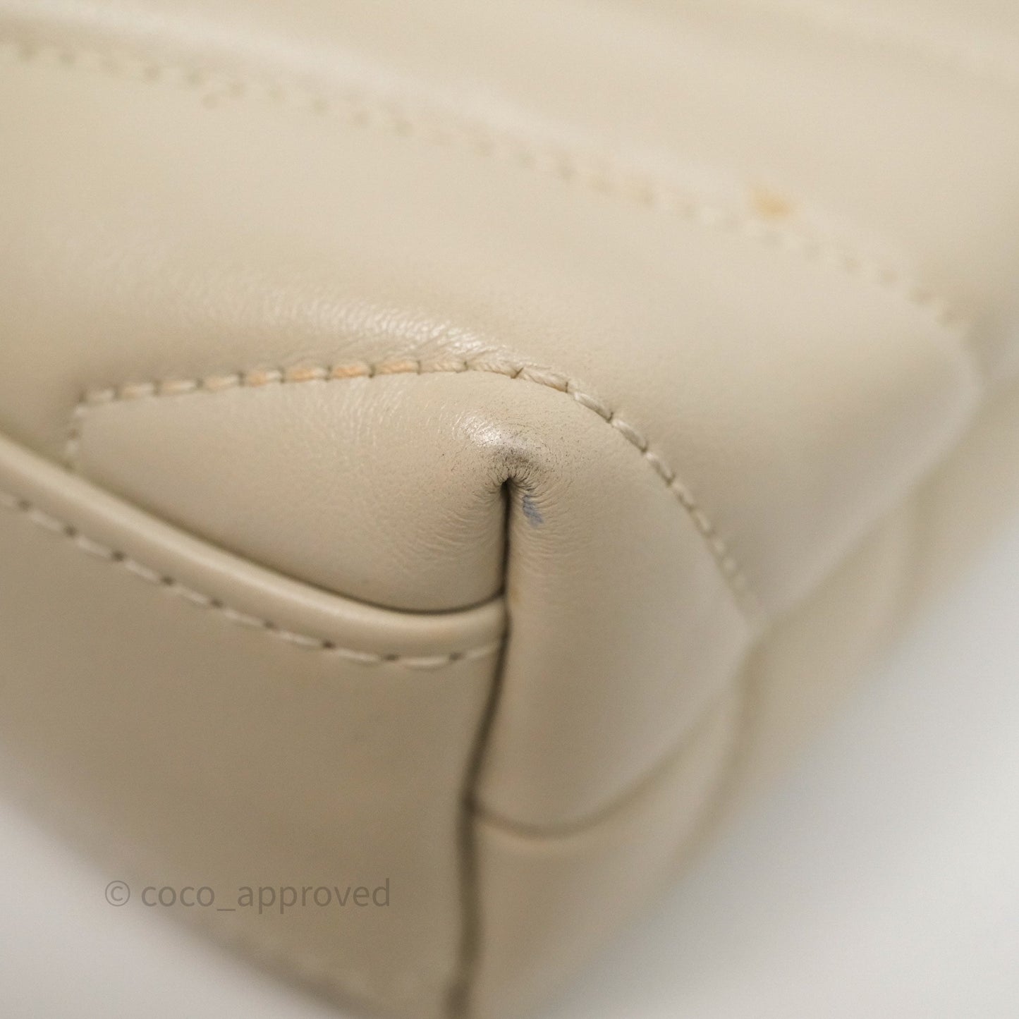 Saint Laurent Small Loulou Flap Bag Beige Calfskin Gold Hardware
