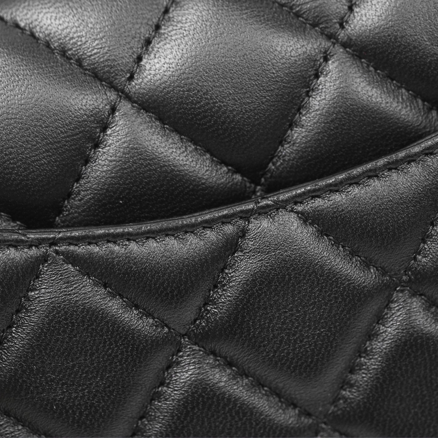 Chanel Quilted Mini Rectangular Black Lambskin Silver Hardware