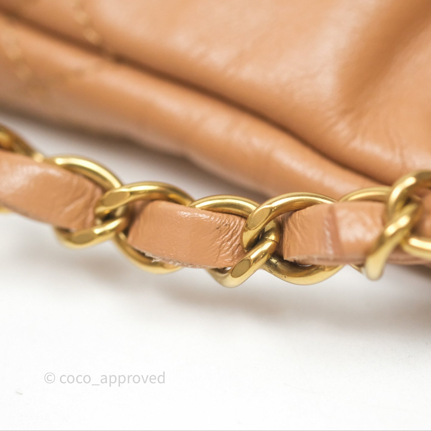 Chanel 22 Small Backpack Camel Shiny Calfskin Gold Hardware