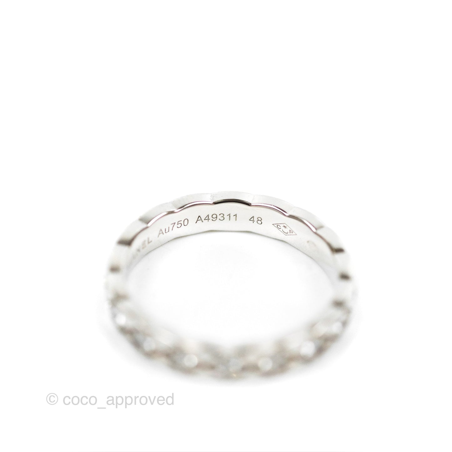 Chanel Coco Crush Ring Diamond White Gold Mini Version Size 48