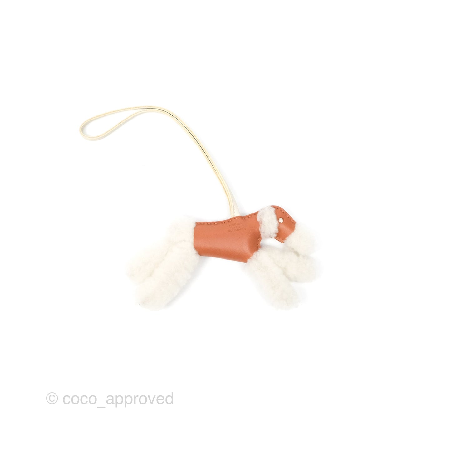 Hermès Shearling Budy Charm Gold / Craie Merinos