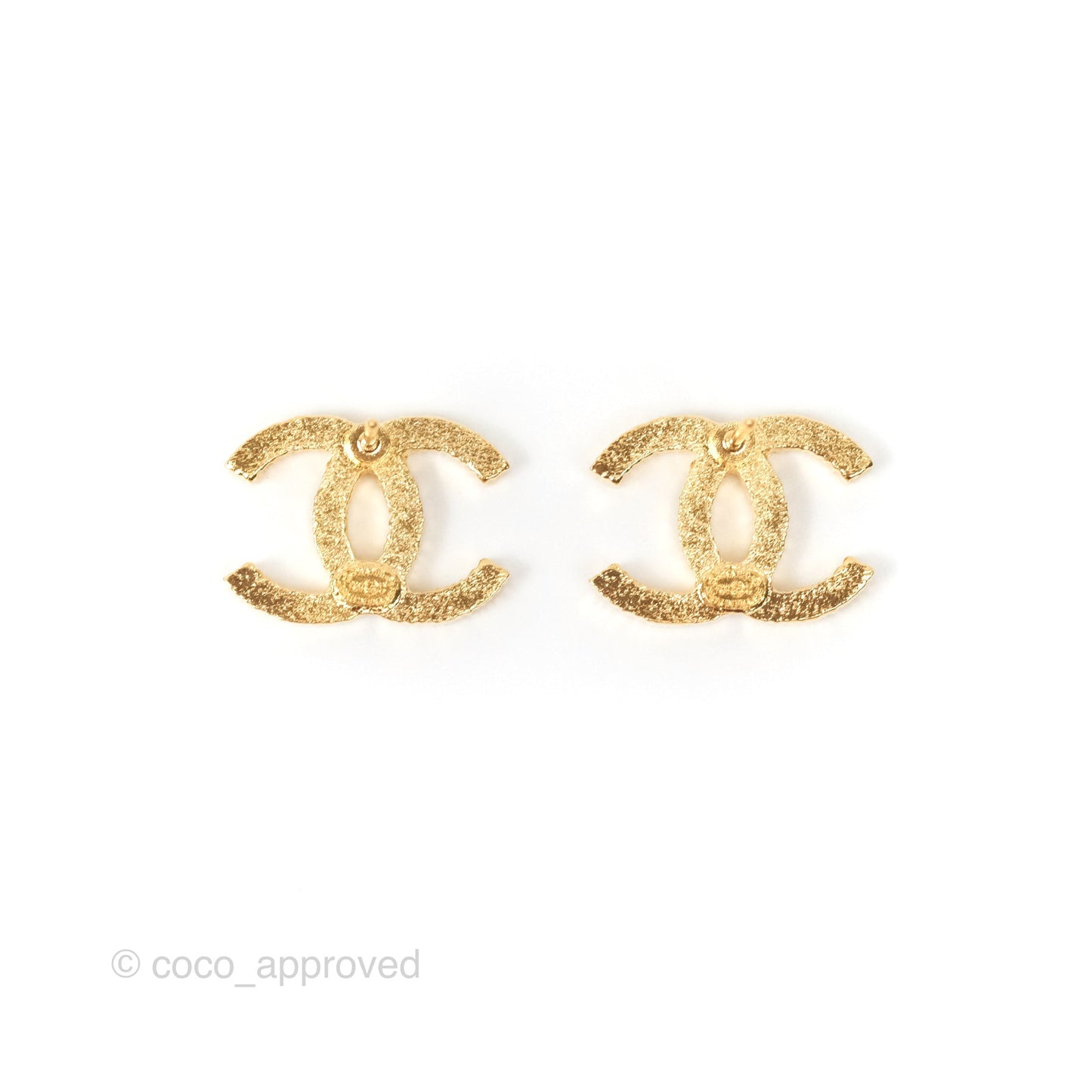 Chanel CC Earrings Gold Tone 24C