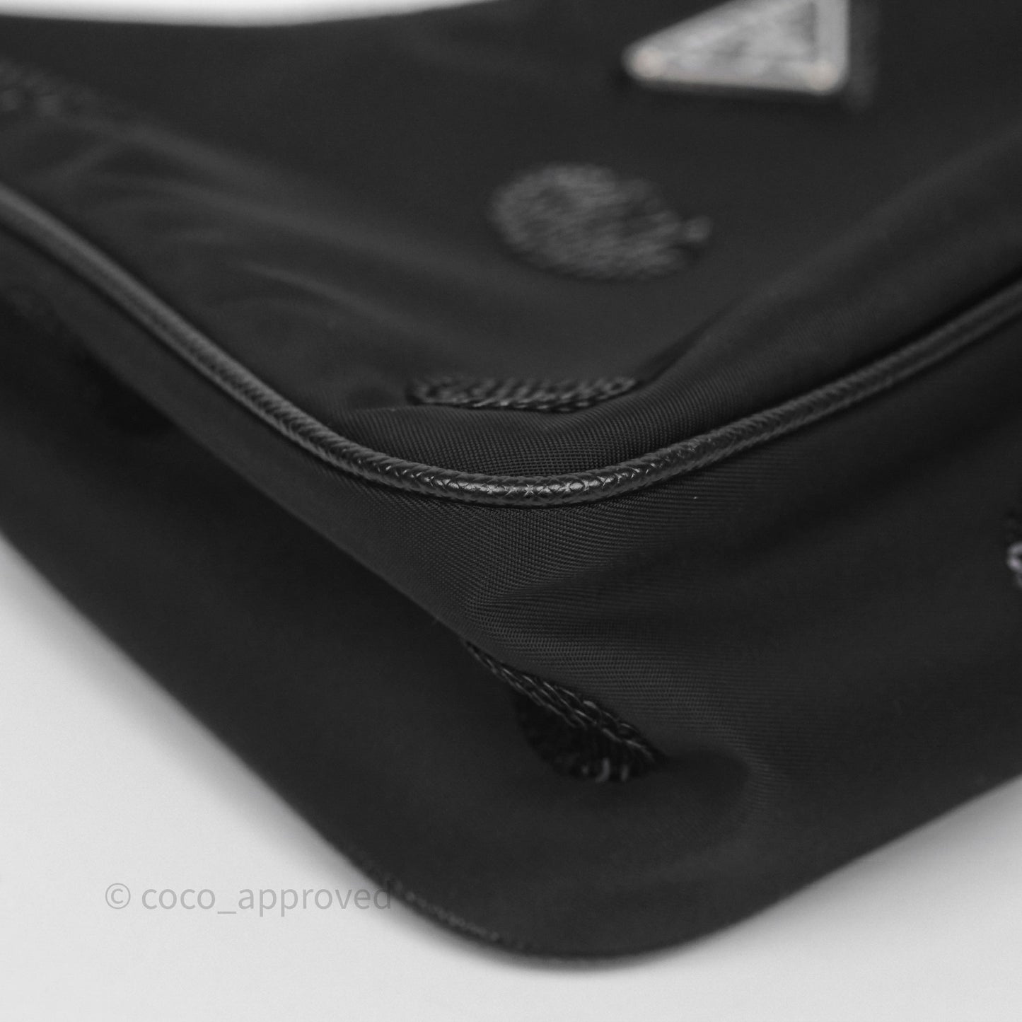 Prada Nylon Re-Edition 2005 Shoulder Bag Black Sequin Polka Dot