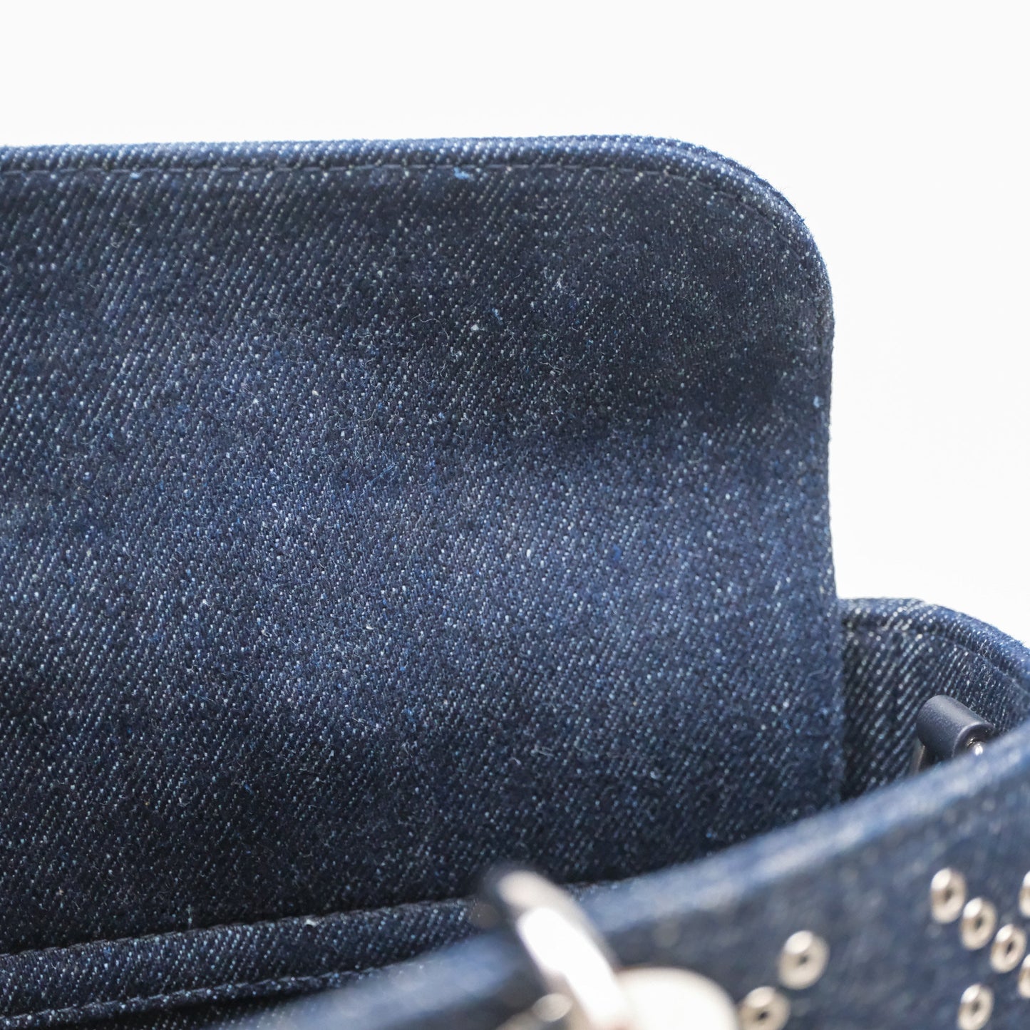 Christian Dior Medium Lady D-Joy Denim Eyelet Silver Hardware