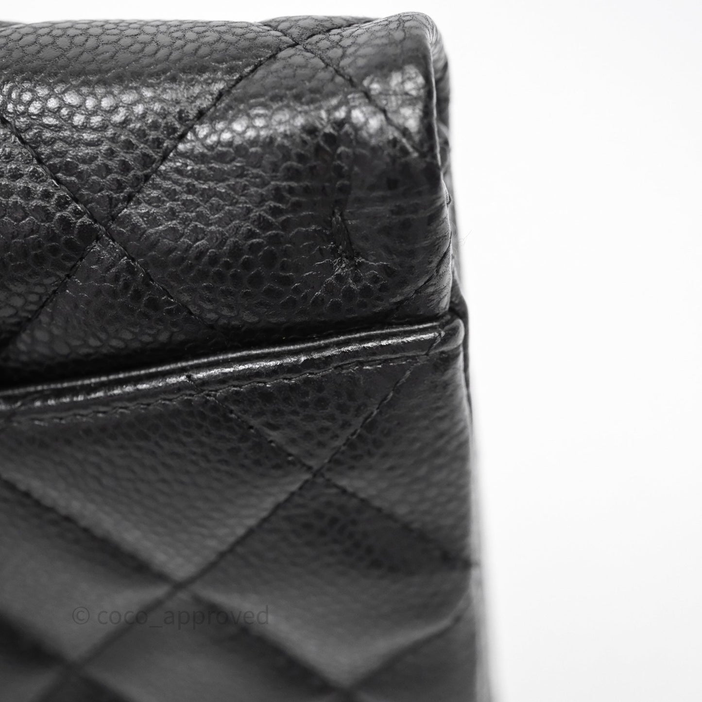 Chanel Quilted Clutch with Chain Black Caviar Silver Hardware